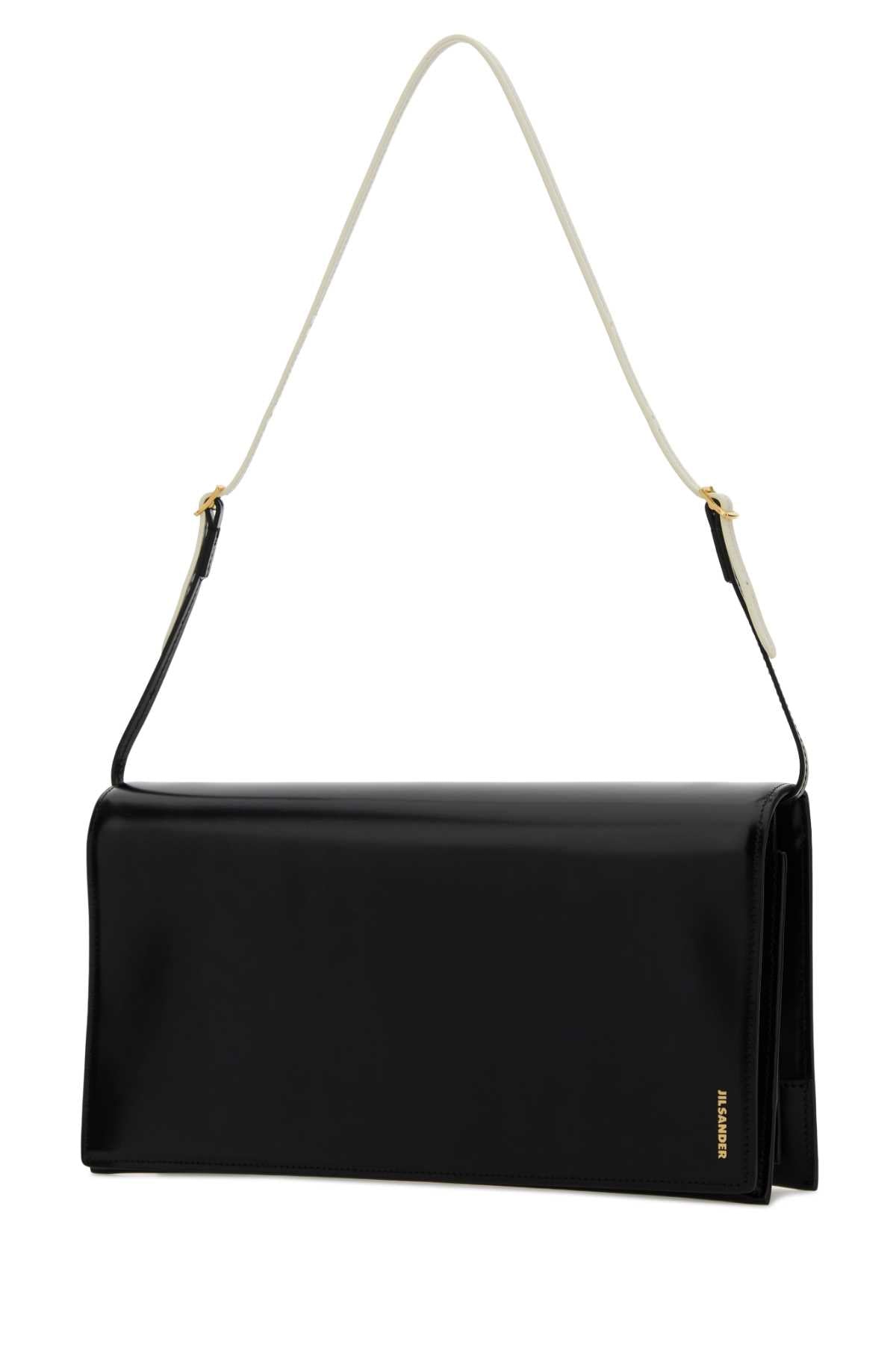 Jil Sander Women Black Leather Medium File Shoulder Bag JIL SANDER