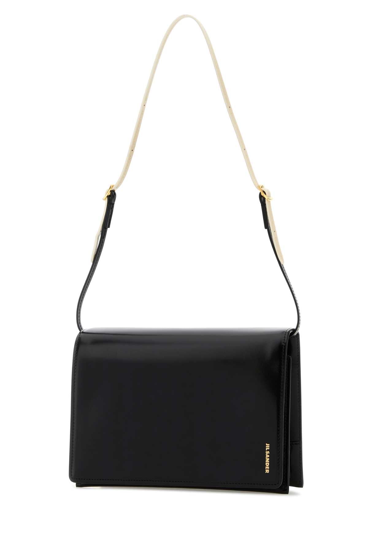Jil Sander Women Black Leather Small File Shoulder Bag JIL SANDER
