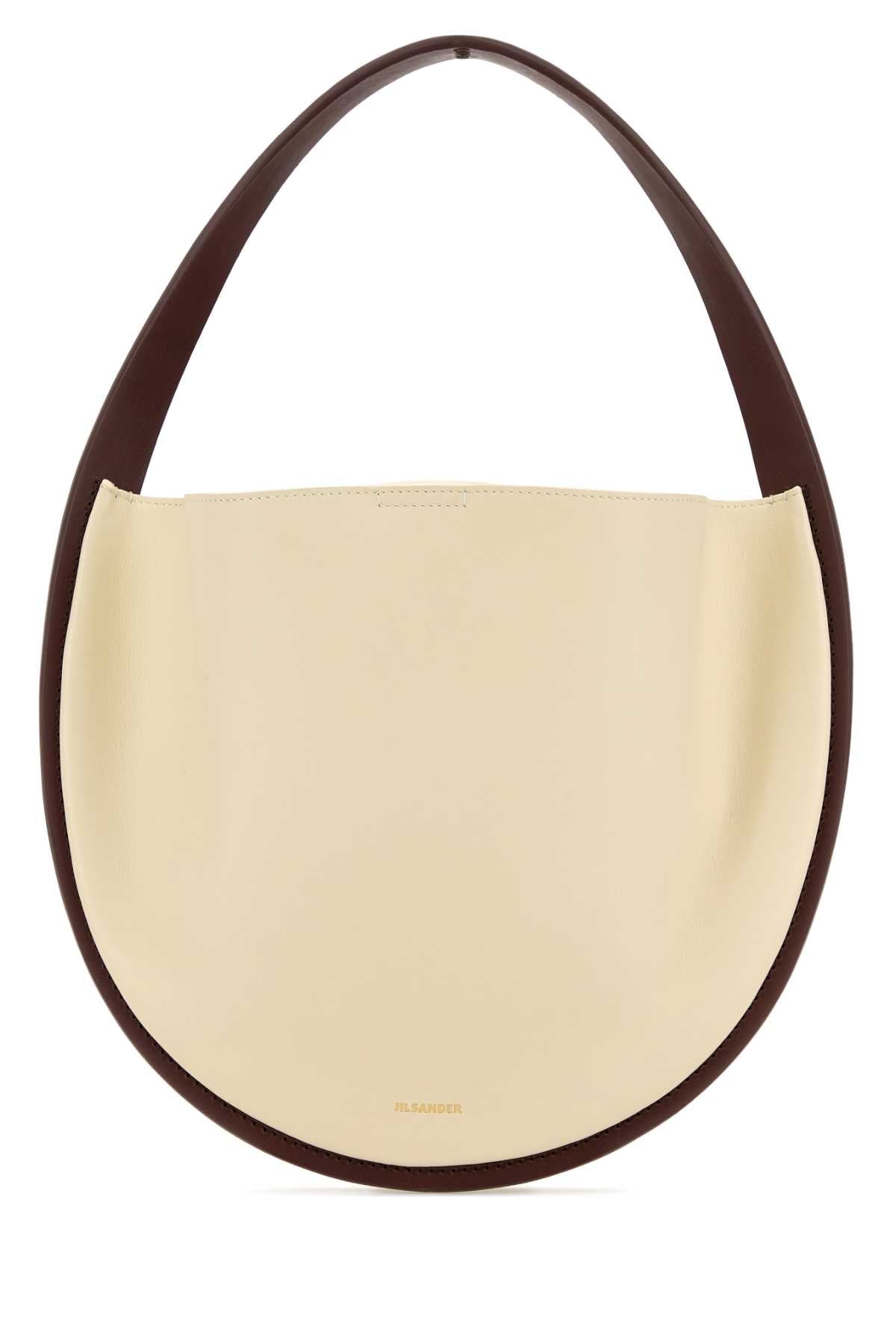 Jil Sander Women Ivory Leather Pivot Shoulder Bag JIL SANDER