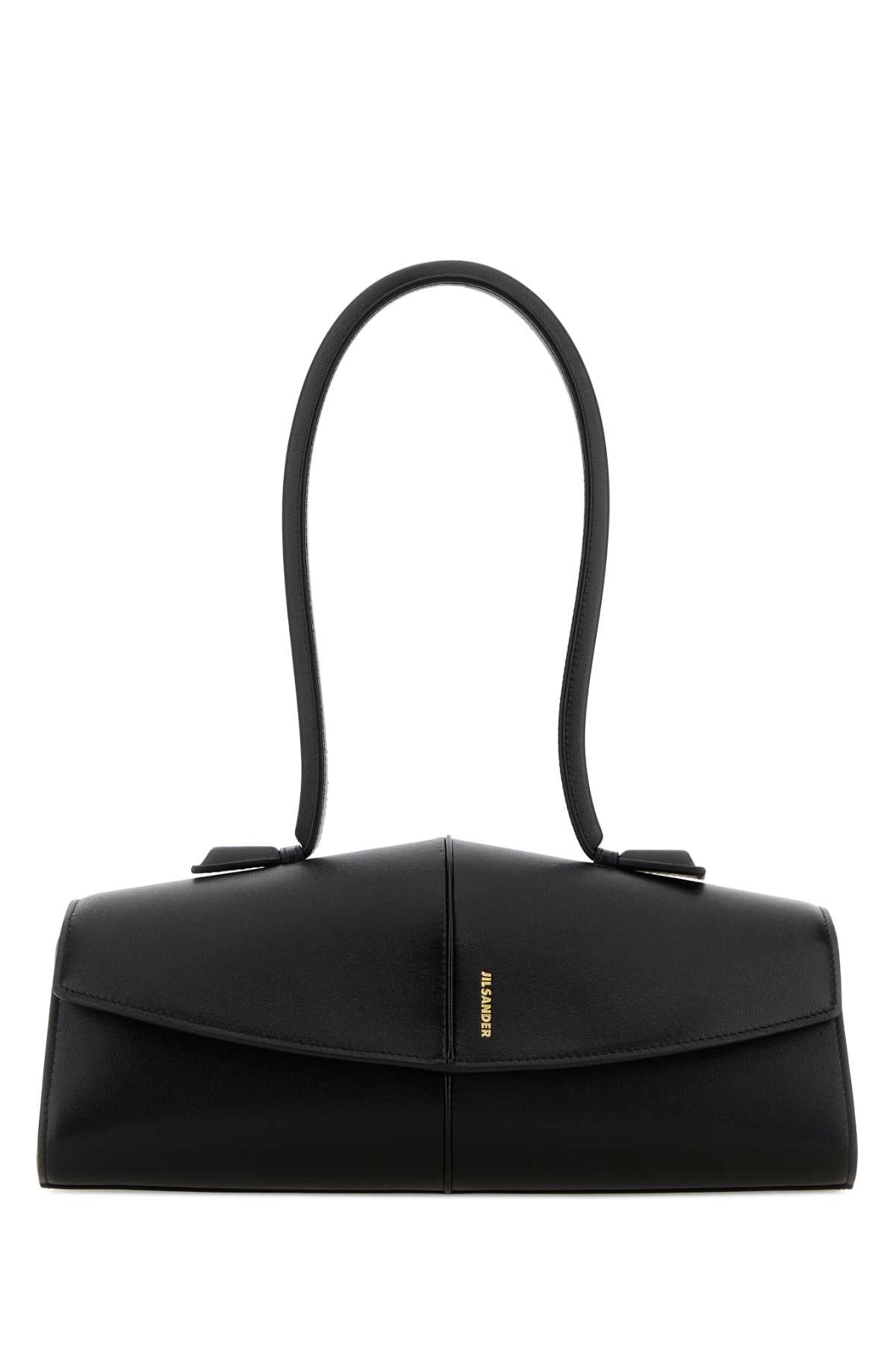 Jil Sander Women Black Leather Linea Shoulder Bag JIL SANDER