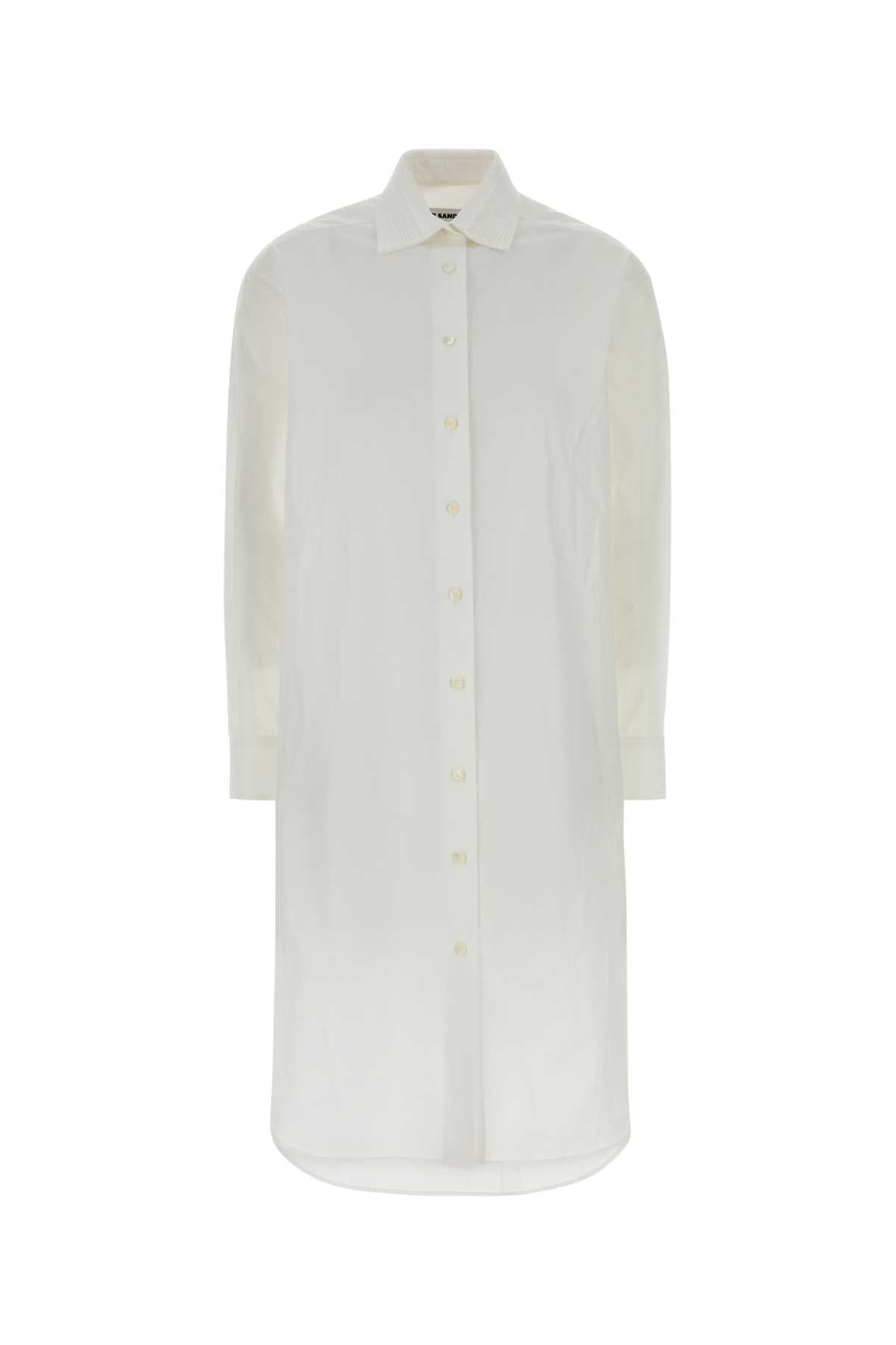 Jil Sander Women White Poplin Shirt Dress JIL SANDER