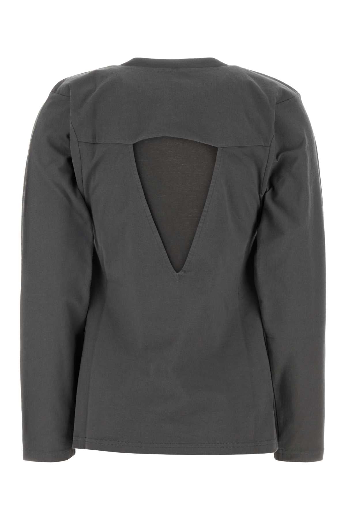 Jil Sander Women Dark Grey Cotton T-Shirt JIL SANDER