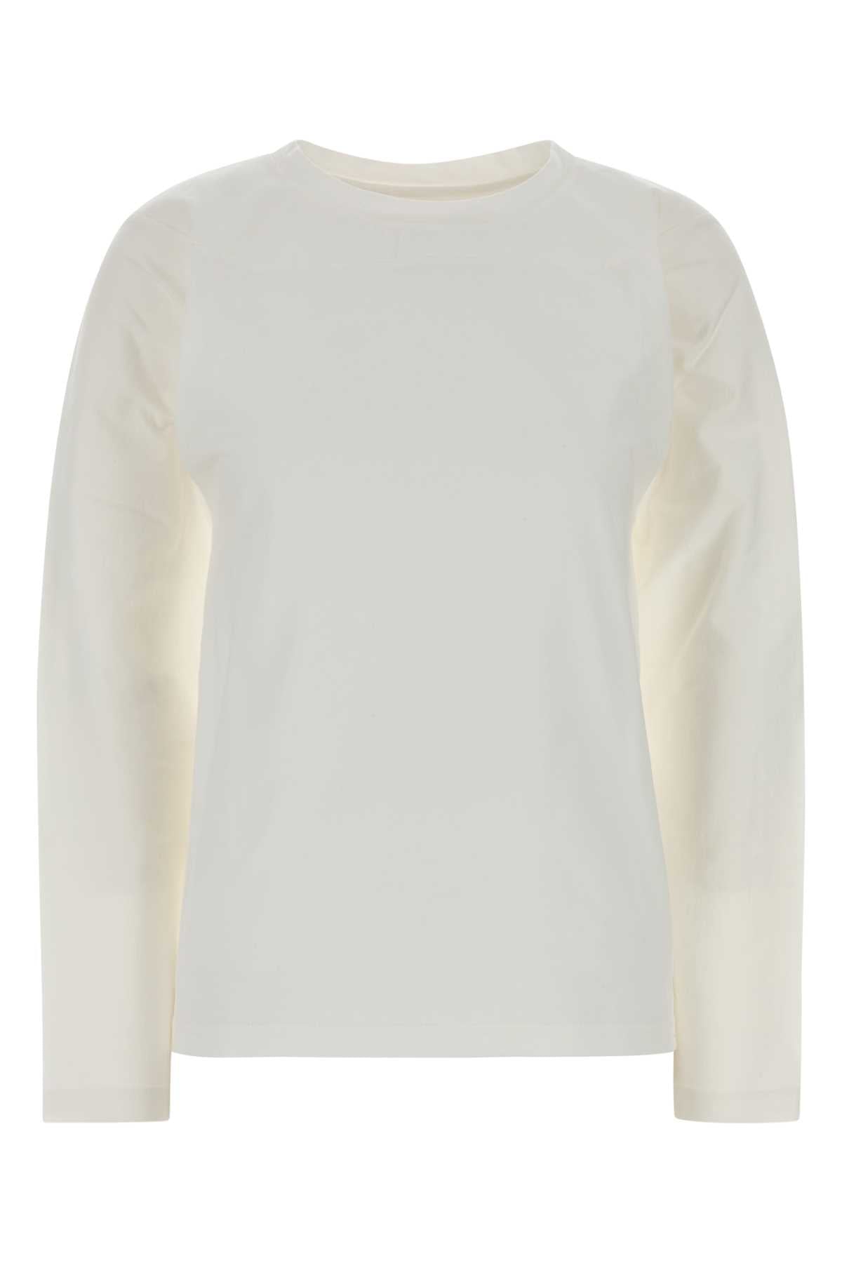 Jil Sander Women White Cotton T-Shirt JIL SANDER