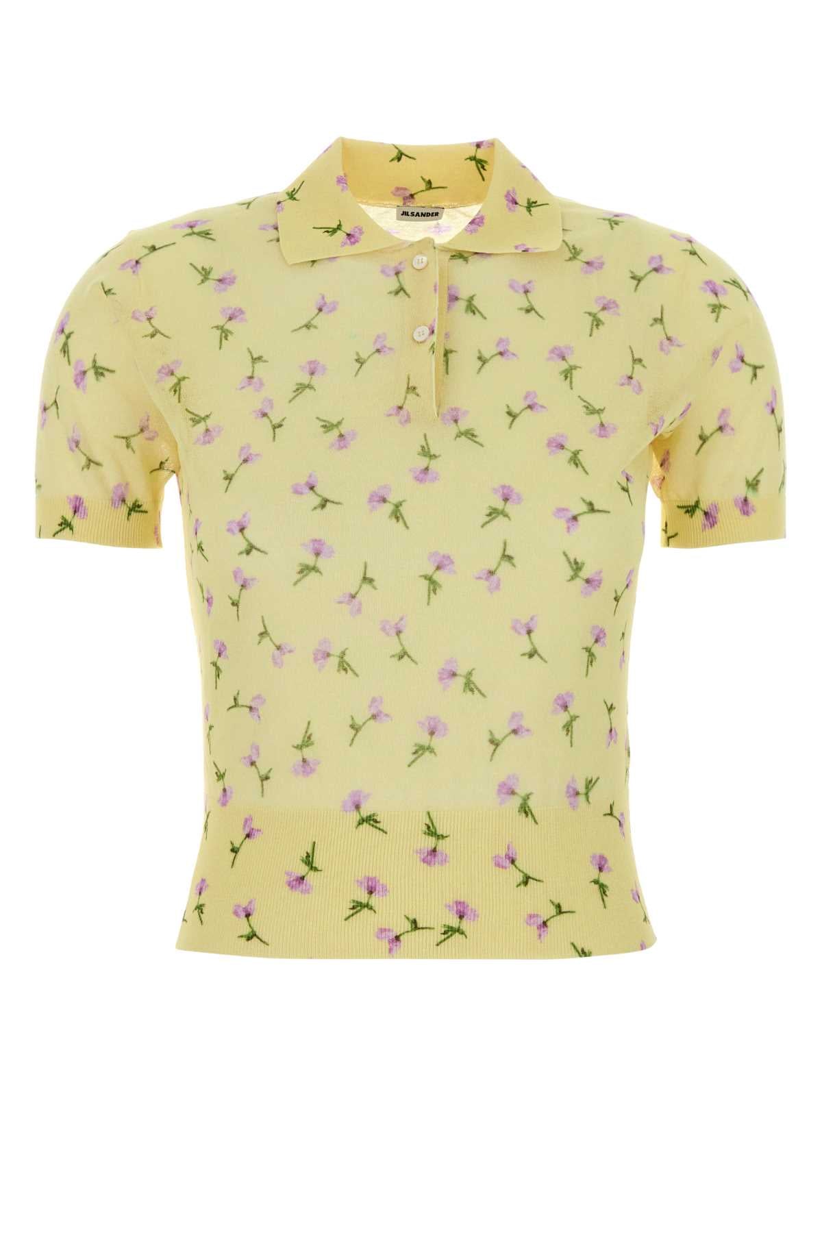 Jil Sander Women Printed Cotton Blend Polo Shirt JIL SANDER