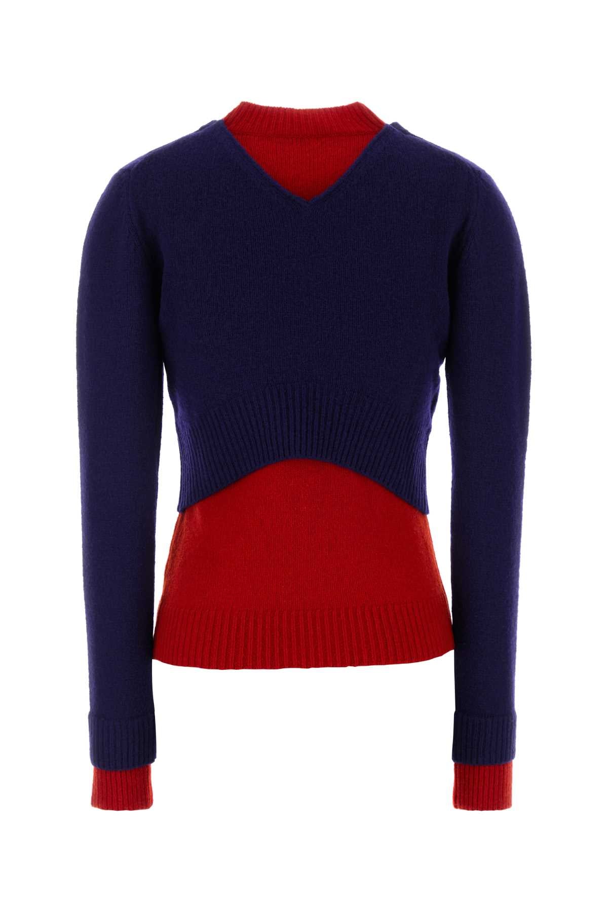 Jil Sander Women Navy Blue Wool Blend Sweater JIL SANDER