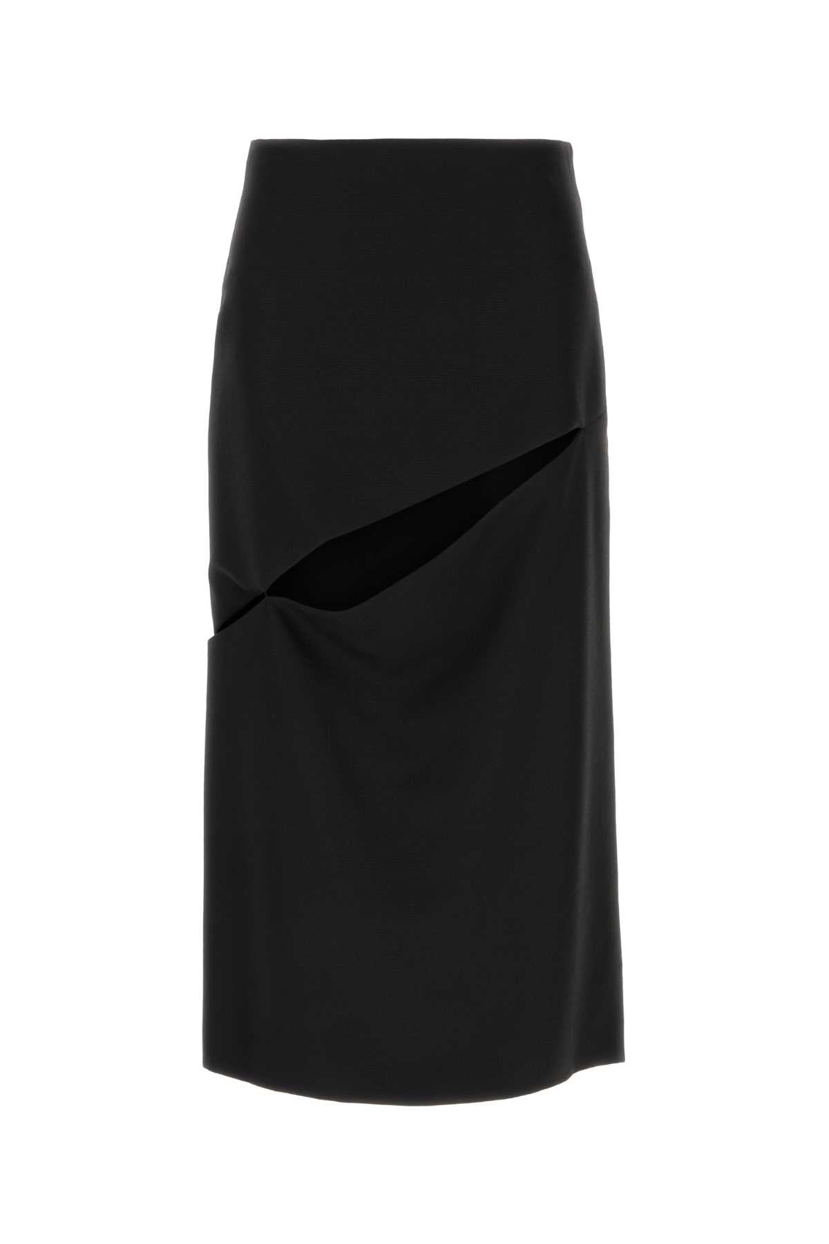 Jil Sander Women Black Wool Blend Skirt JIL SANDER