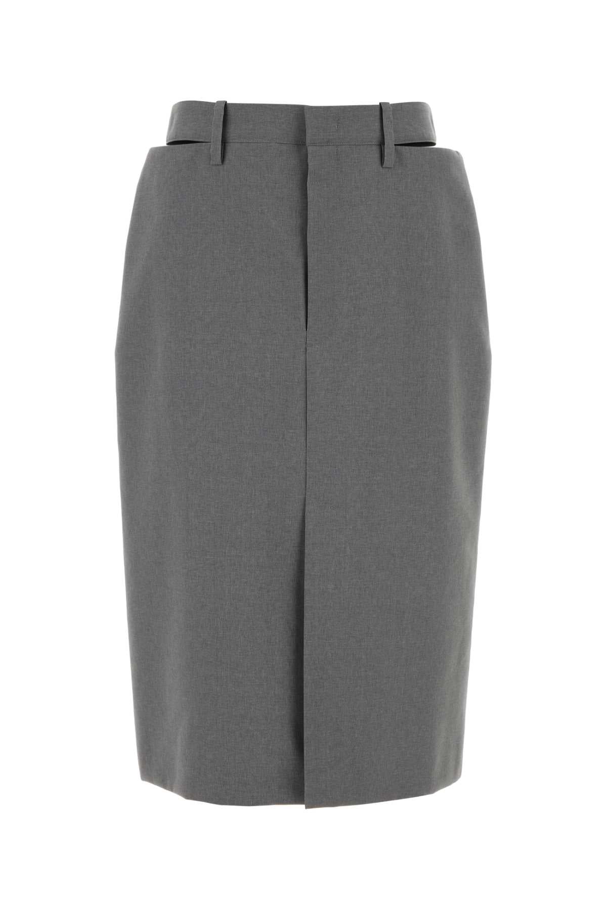 Jil Sander Women Grey Wool Skirt JIL SANDER