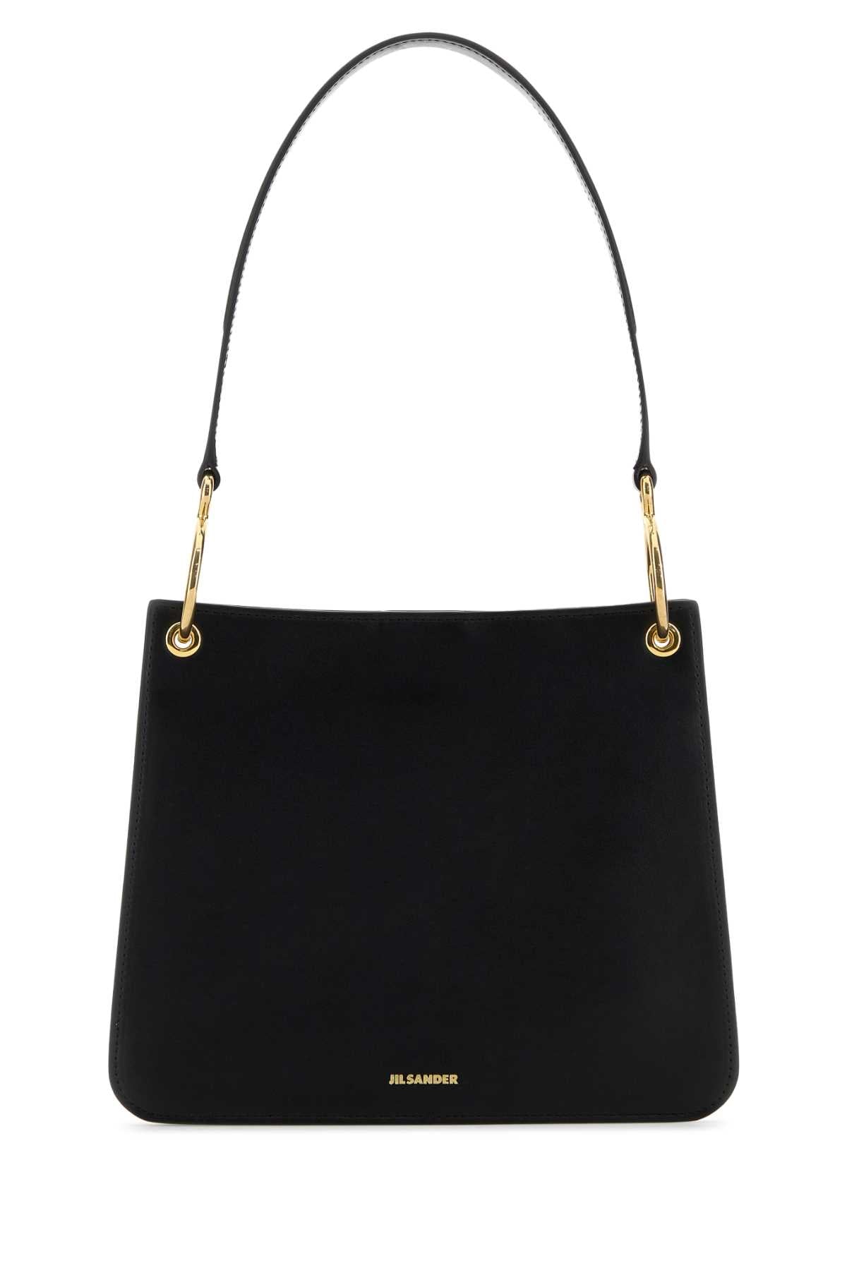 Jil Sander Women Black Leather Otto Shoulder Bag JIL SANDER