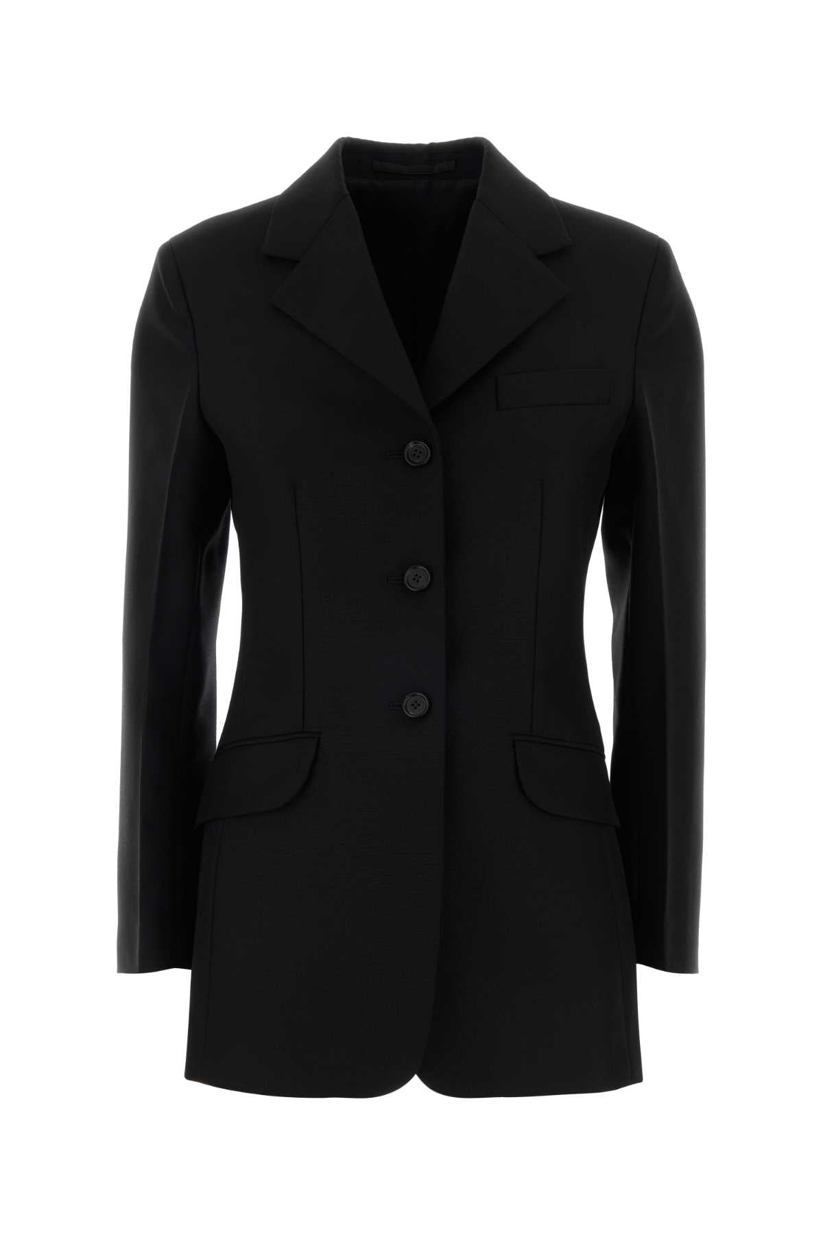 Jil Sander Women Black Wool Blend Blazer JIL SANDER