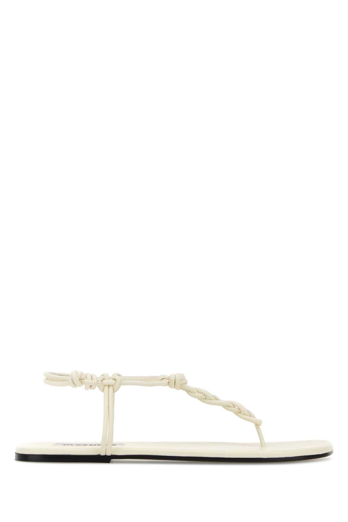 Jil Sander Women White Leather Tangle Sandals JIL SANDER