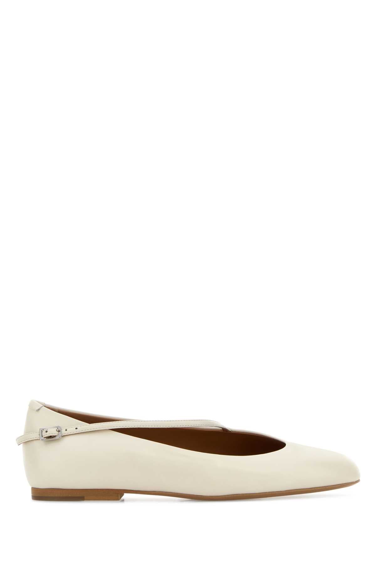 Jil Sander Women White Leather Elyss Ballerinas JIL SANDER