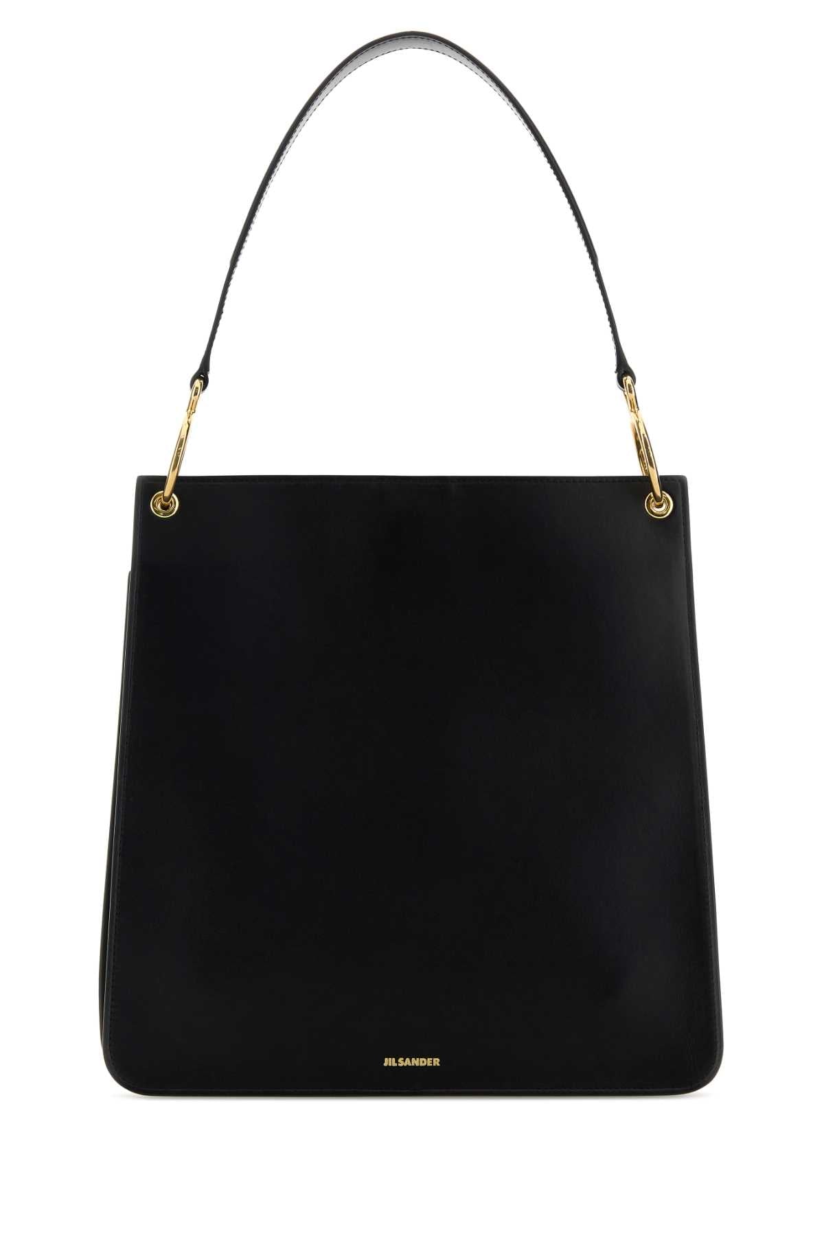 Jil Sander Women Black Leather Otto Shoulder Bag JIL SANDER
