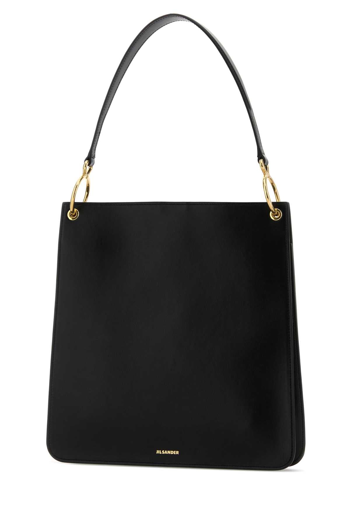 Jil Sander Women Black Leather Otto Shoulder Bag JIL SANDER