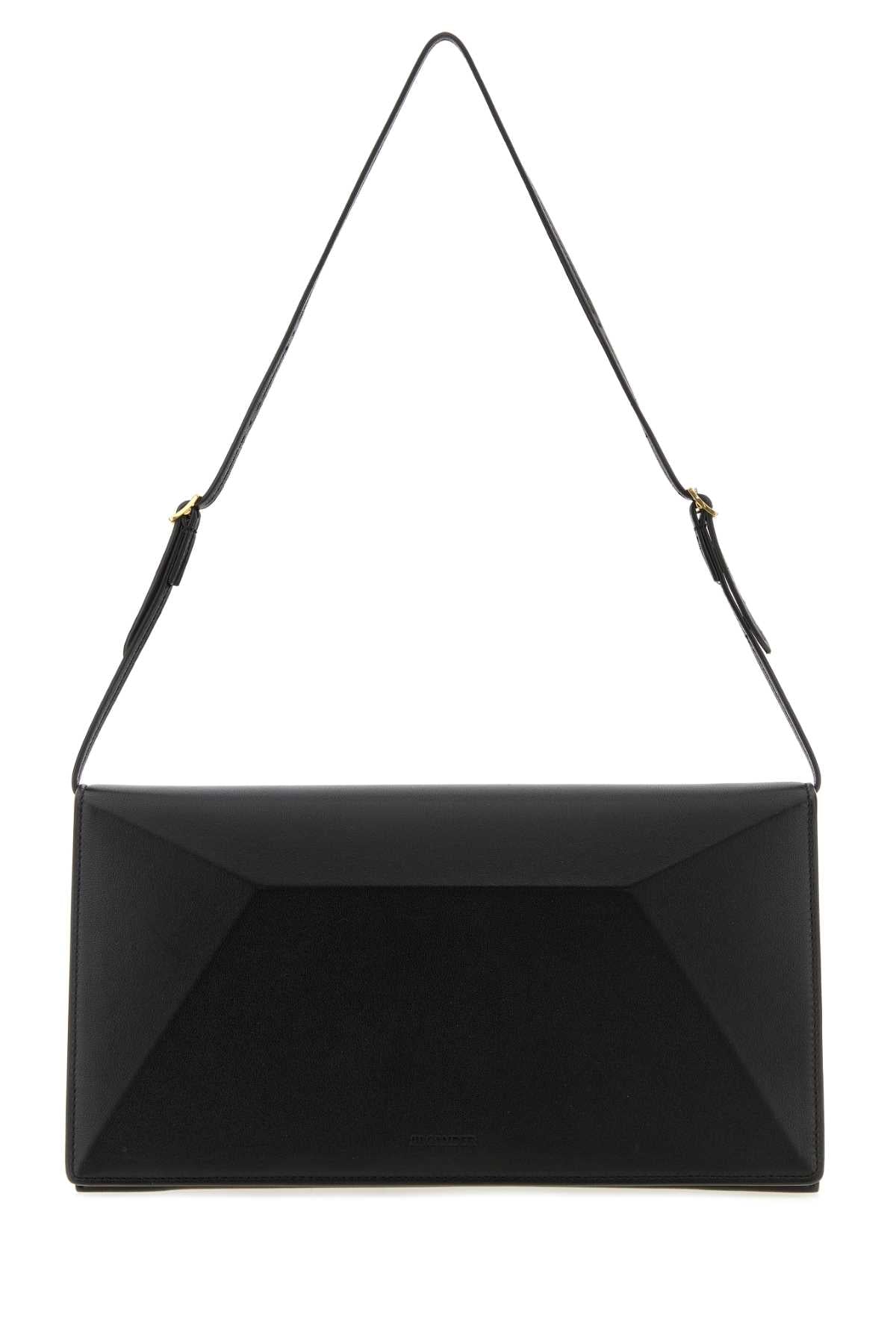 Jil Sander Women Black Leather Medium File Shoulder Bag JIL SANDER