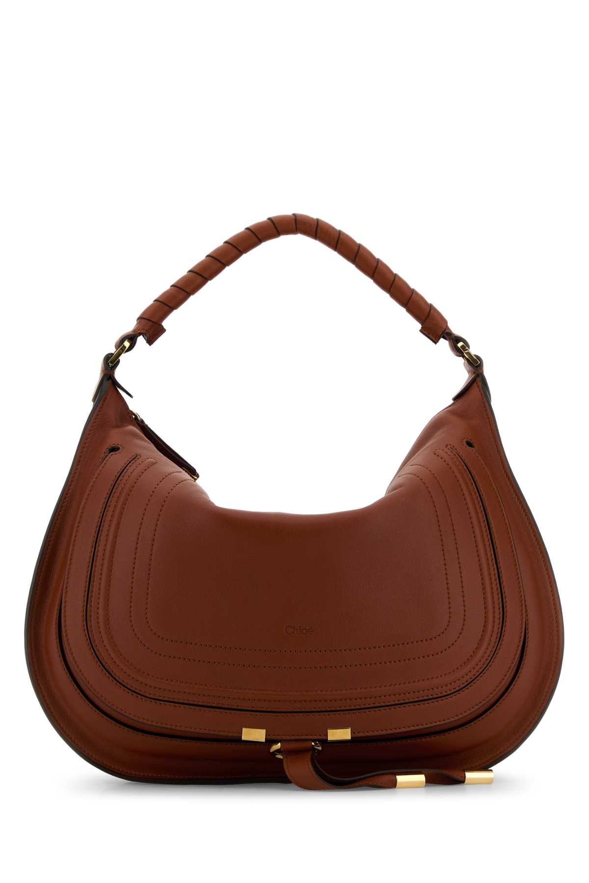 Chloe Women Caramel Leather Marcie Shoulder Bag
