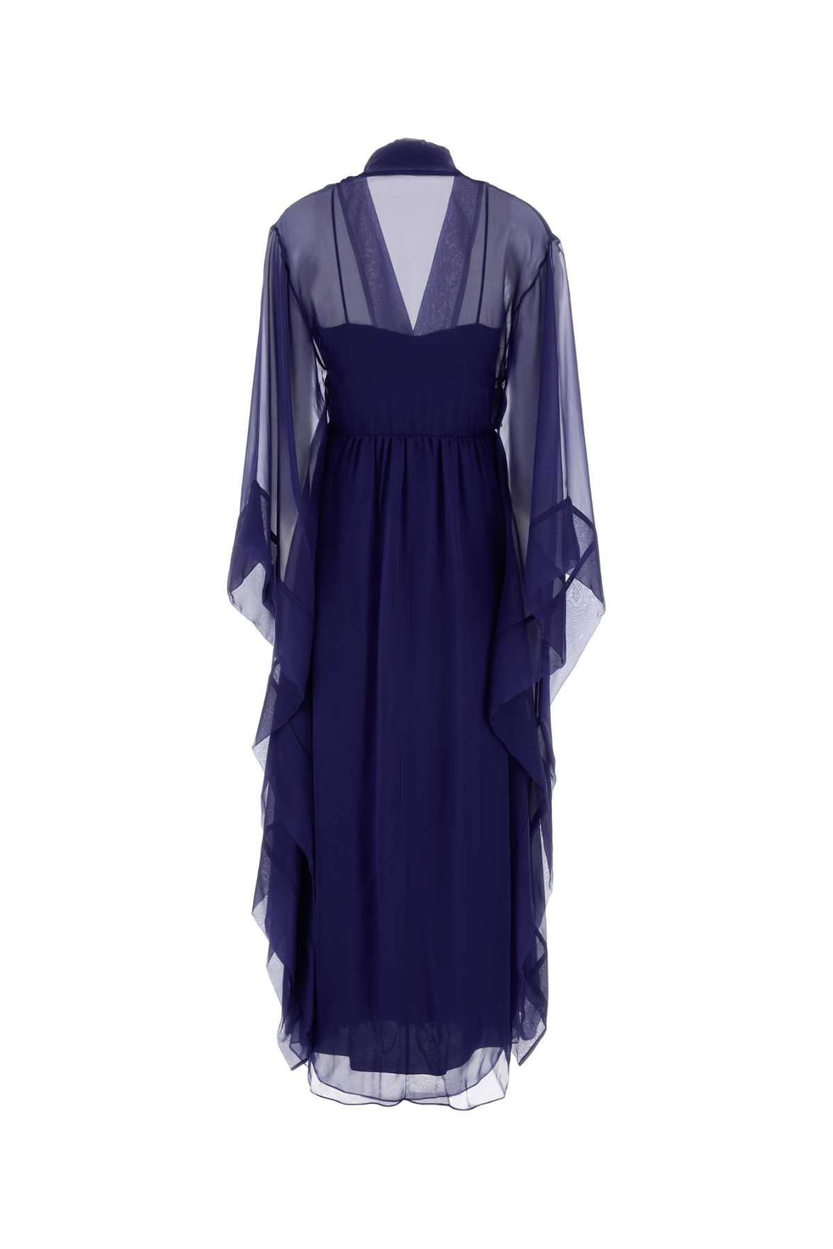 Alberta Ferretti Women Blue Chiffon Long Dress ALBERTA FERRETTI