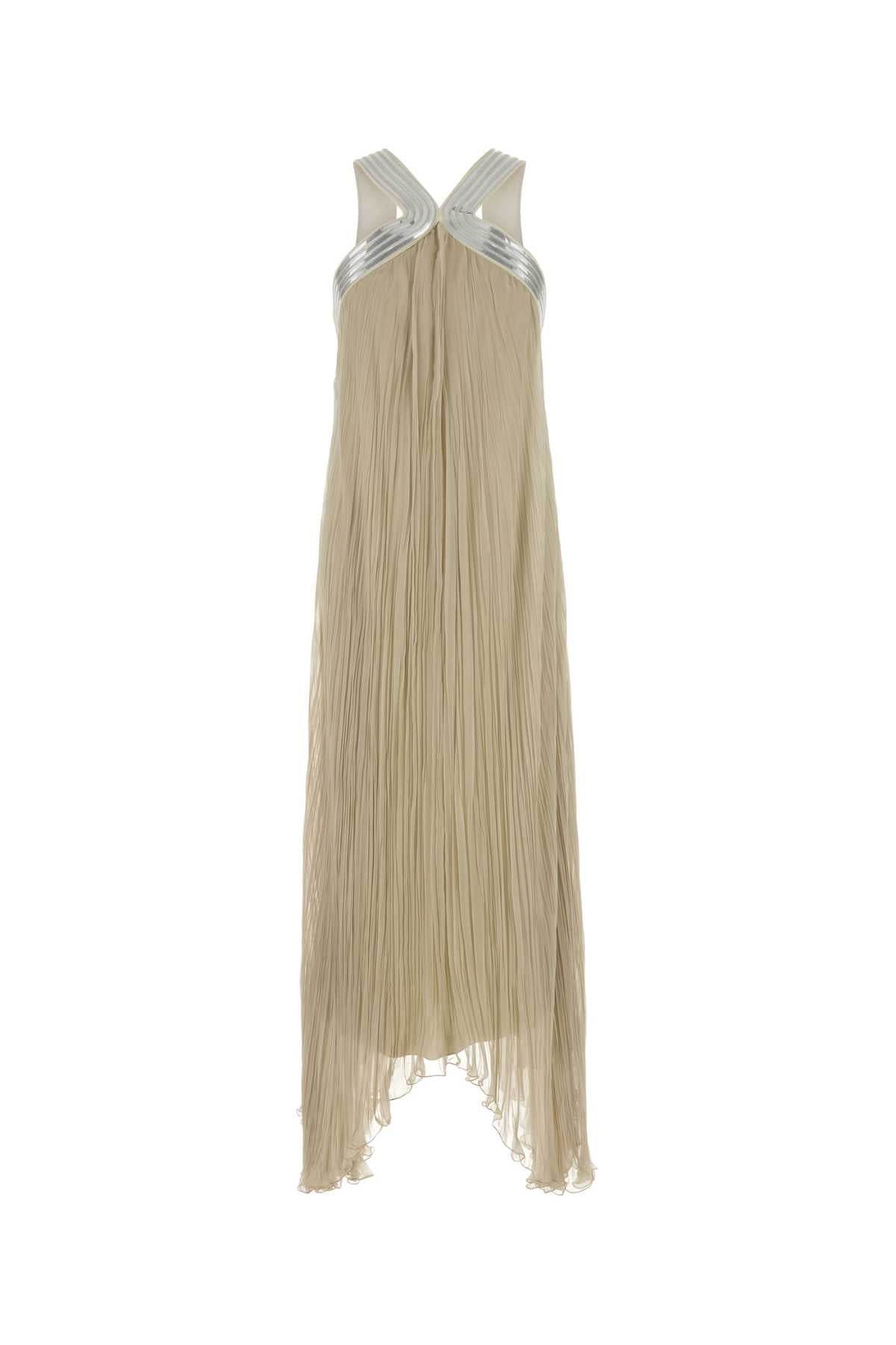 Alberta Ferretti Women Beige Silk Long Dress ALBERTA FERRETTI