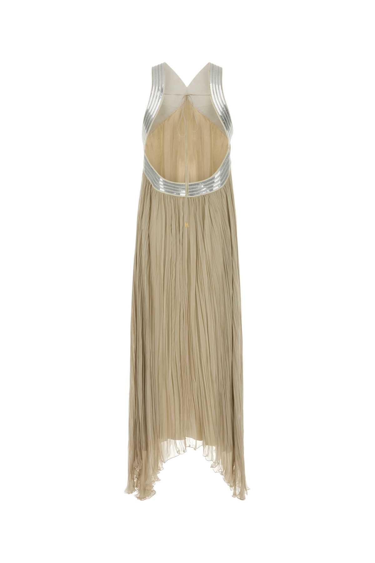 Alberta Ferretti Women Beige Silk Long Dress ALBERTA FERRETTI