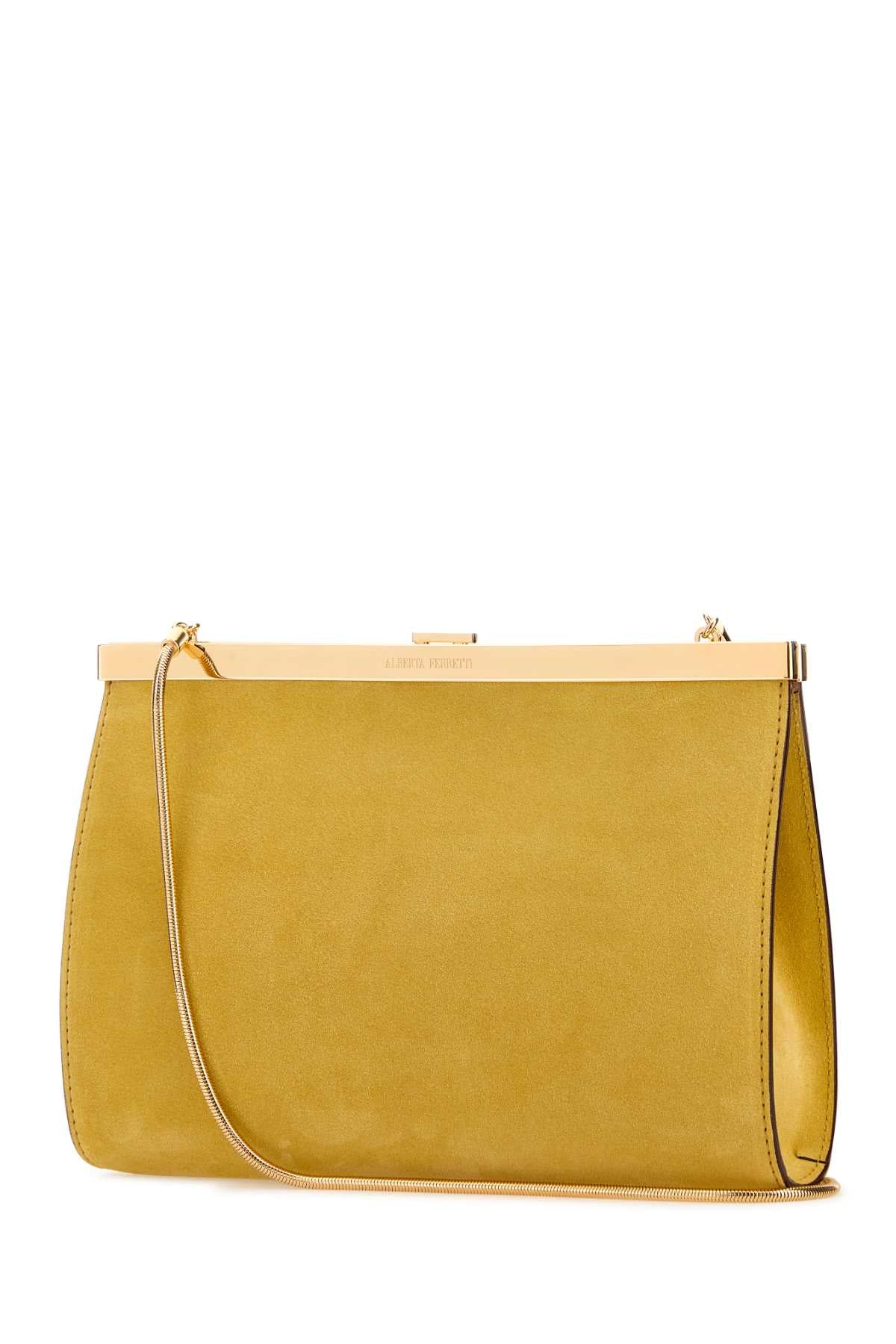 Alberta Ferretti Women Yellow Suede Clutch ALBERTA FERRETTI