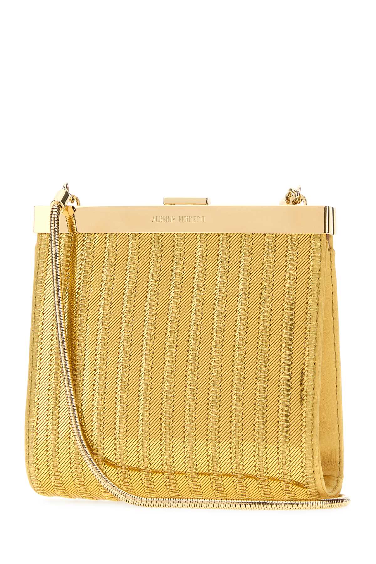 Alberta Ferretti Women Gold Fabric Clutch ALBERTA FERRETTI
