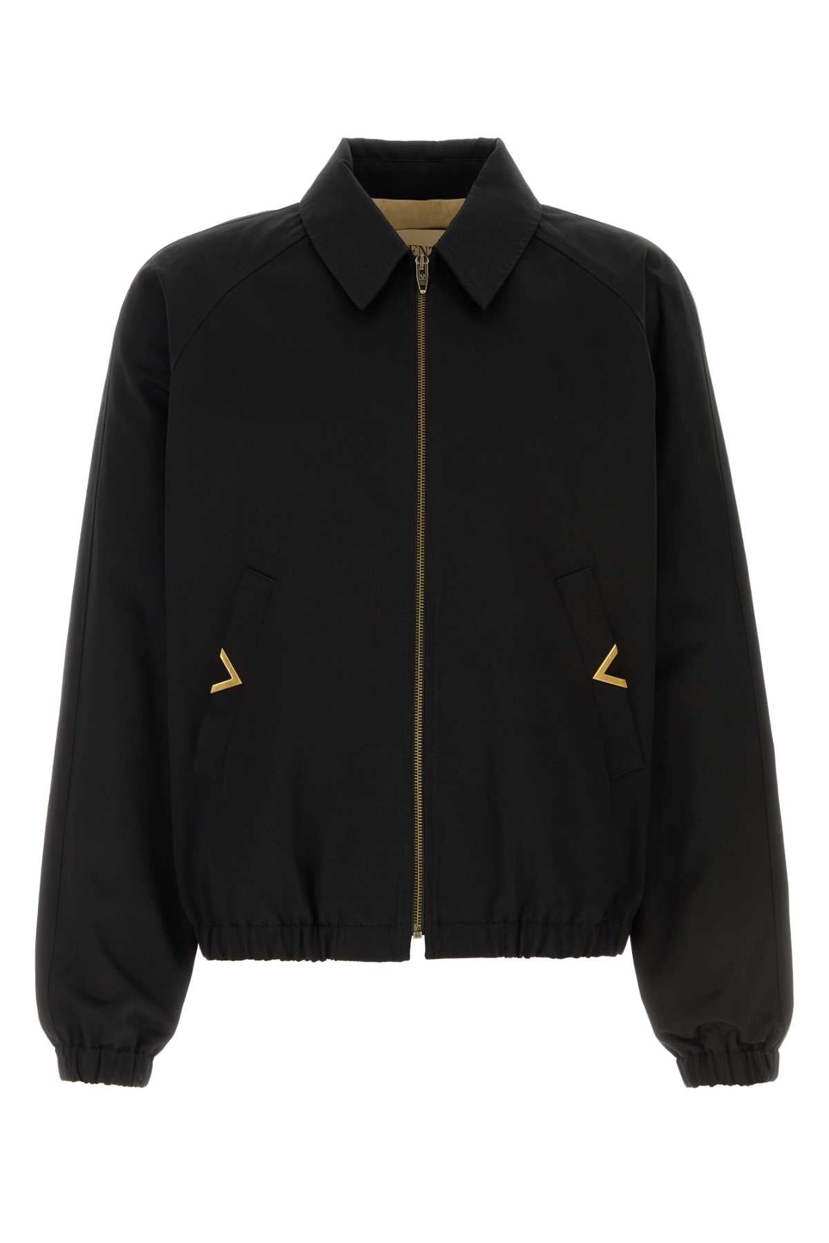 Valentino Garavani Men Black Cotton Jacket VALENTINO GARAVANI