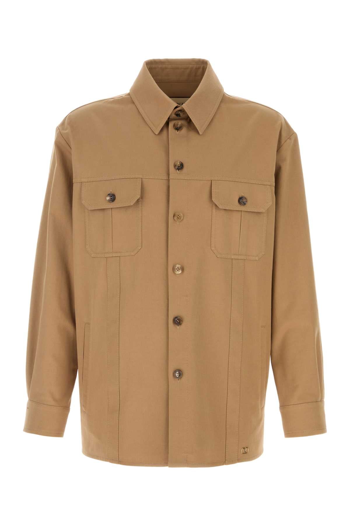 Valentino Garavani Men Camel Twill Shirt VALENTINO GARAVANI