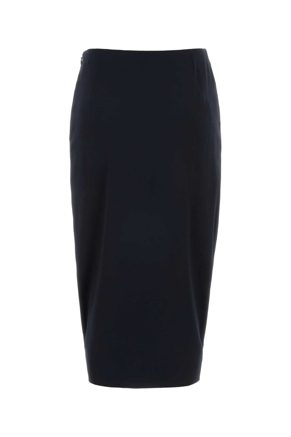 Valentino Garavani Women Midnight Blue Stretch Crepe Skirt VALENTINO GARAVANI