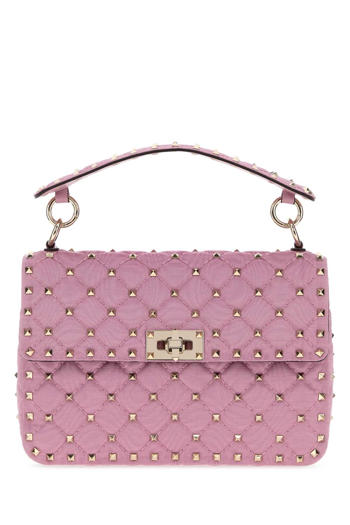 Valentino Garavani Women Pink Fabric Rockstud Handbag VALENTINO GARAVANI