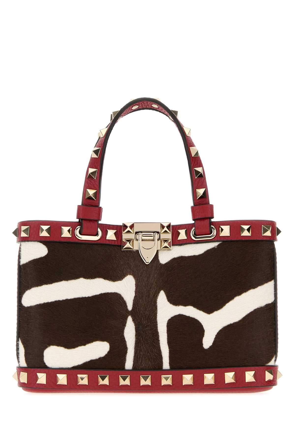 Valentino Garavani Women Printed Calf Hair Rockstud Handbag VALENTINO GARAVANI