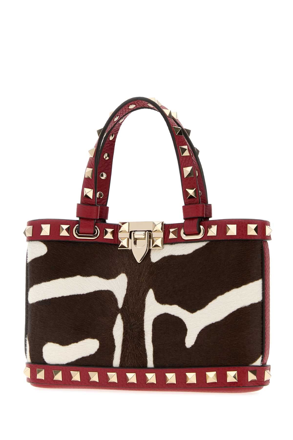 Valentino Garavani Women Printed Calf Hair Rockstud Handbag VALENTINO GARAVANI