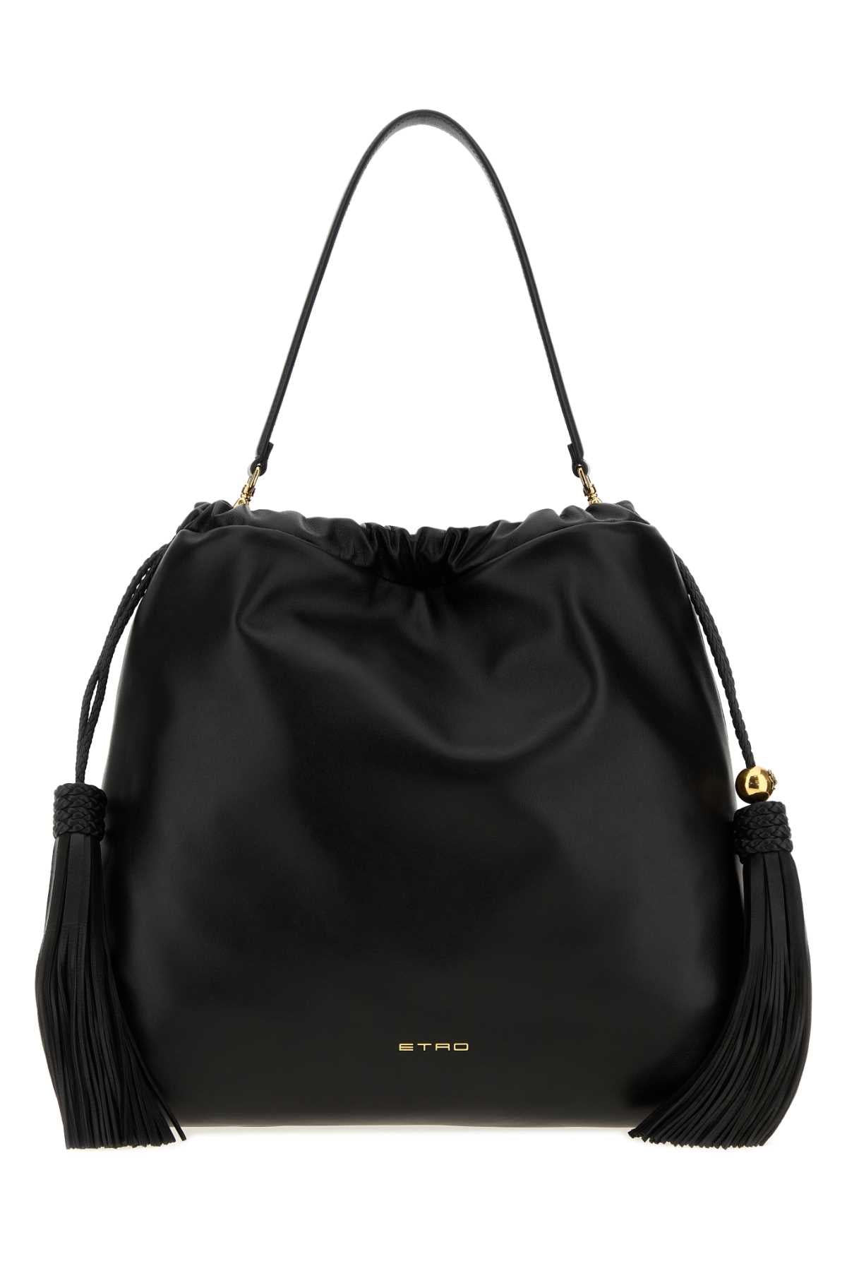 Etro Women Black Leather Medium Kalispera Bucket Bag ETRO