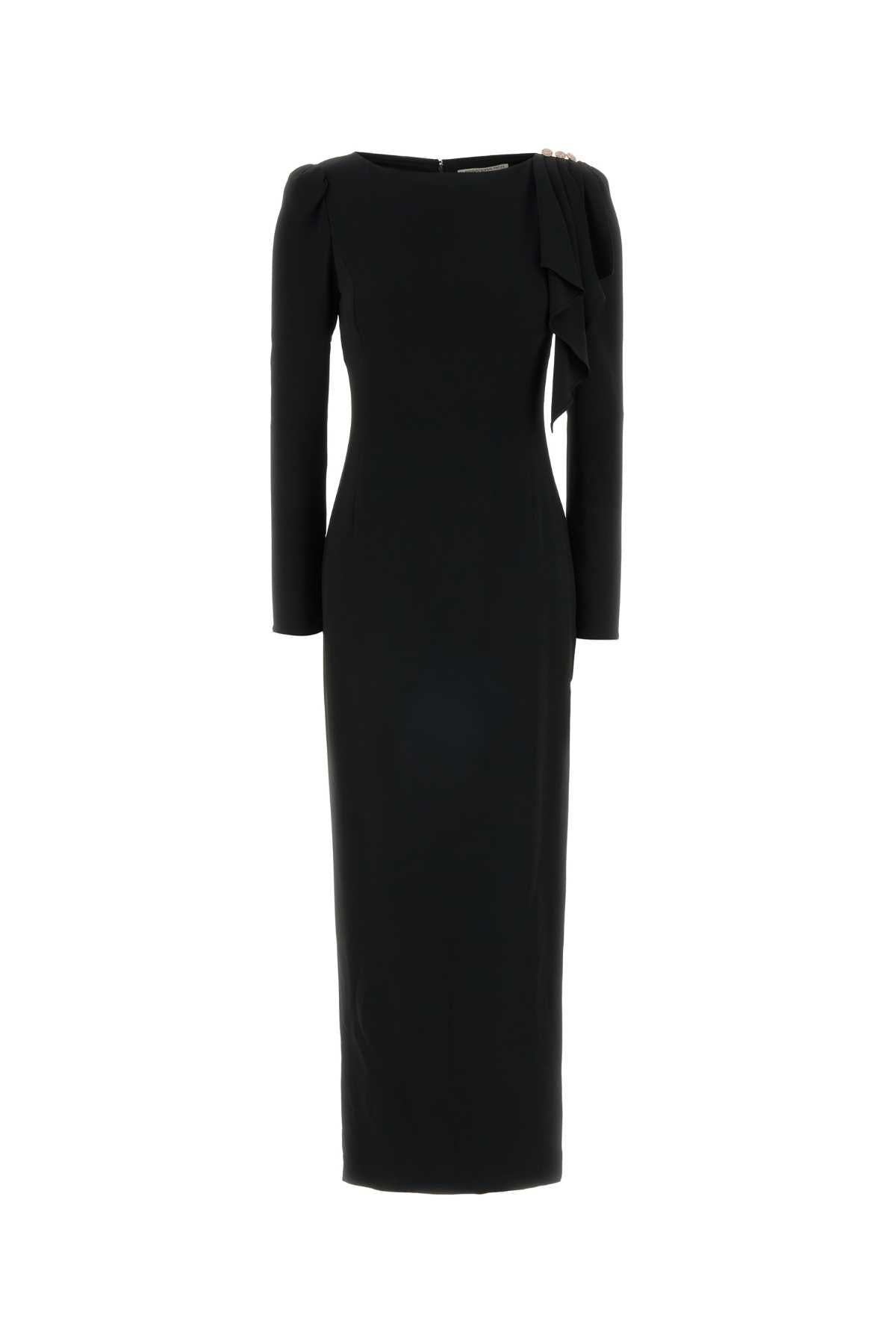 Alessandra Rich Women Black Cady Long Dress ALESSANDRA RICH