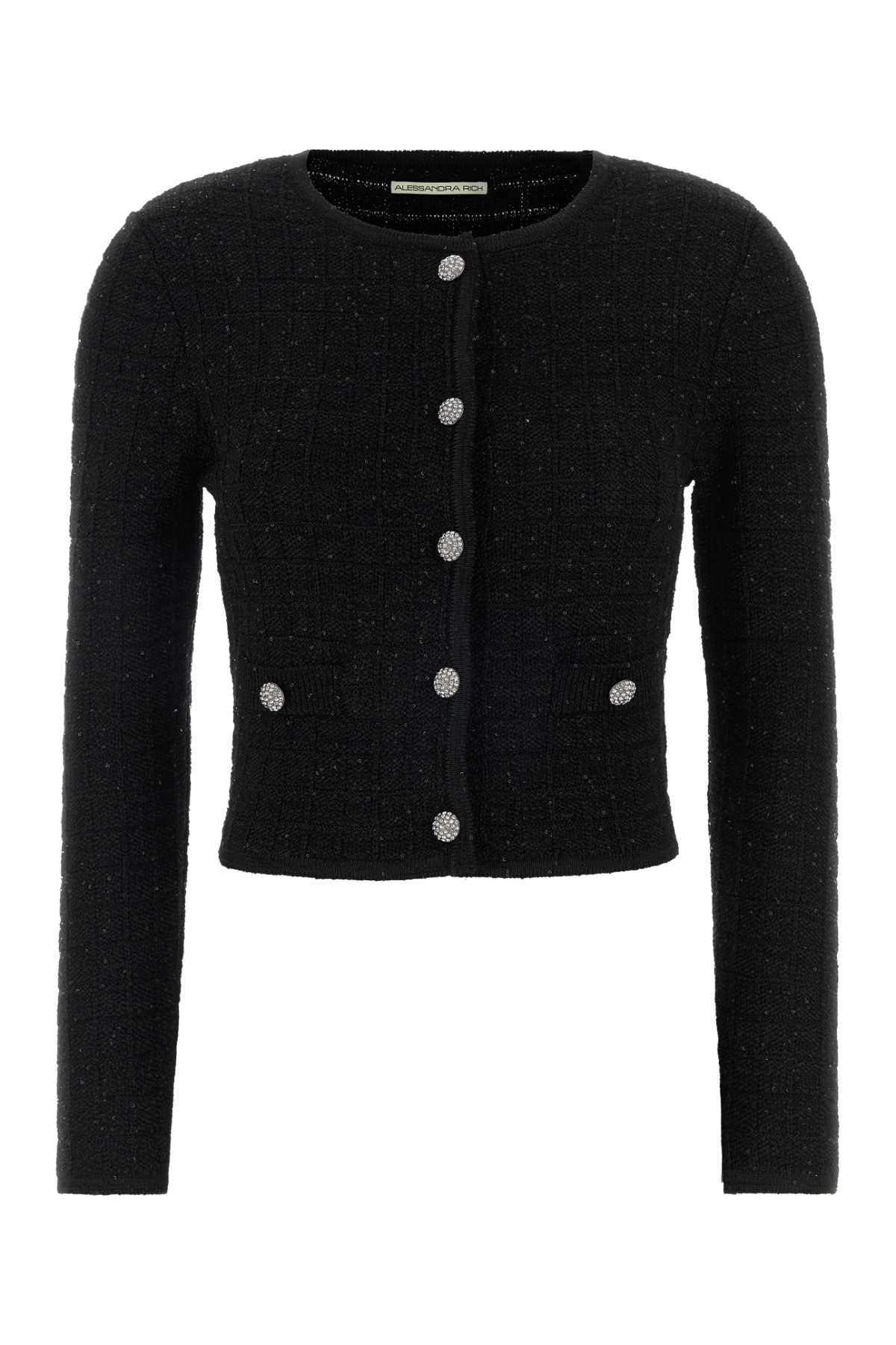 Alessandra Rich Women Black Boucle Cardigan ALESSANDRA RICH