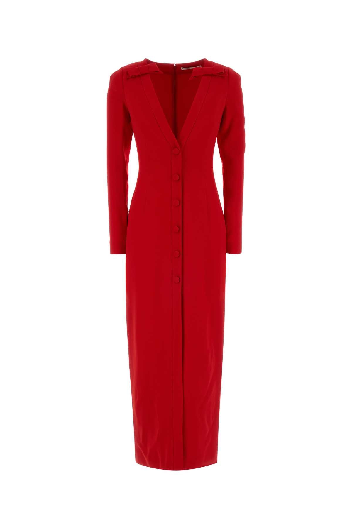 Alessandra Rich Women Red Cady Long Dress ALESSANDRA RICH