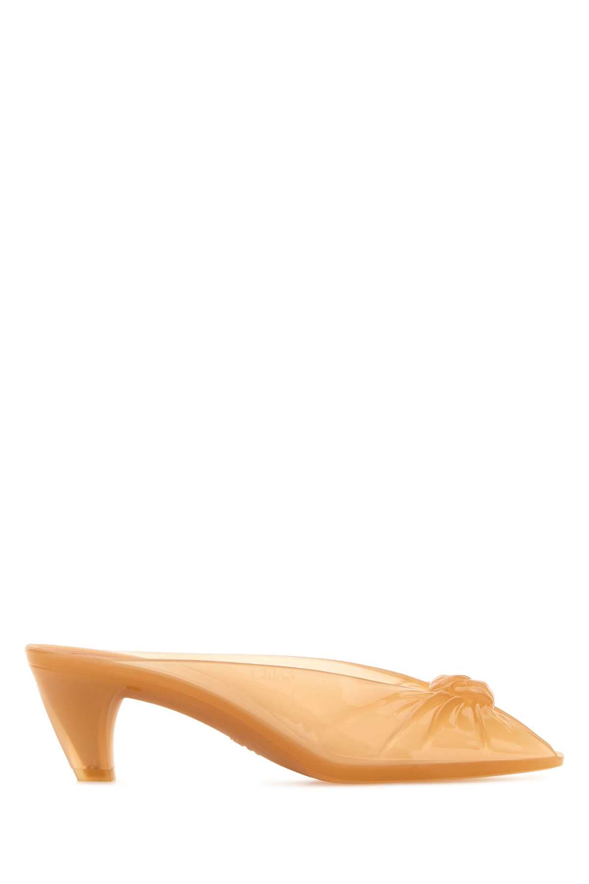 Chloe Women Orange Rubber Chloe Jelly Mules CHLOE