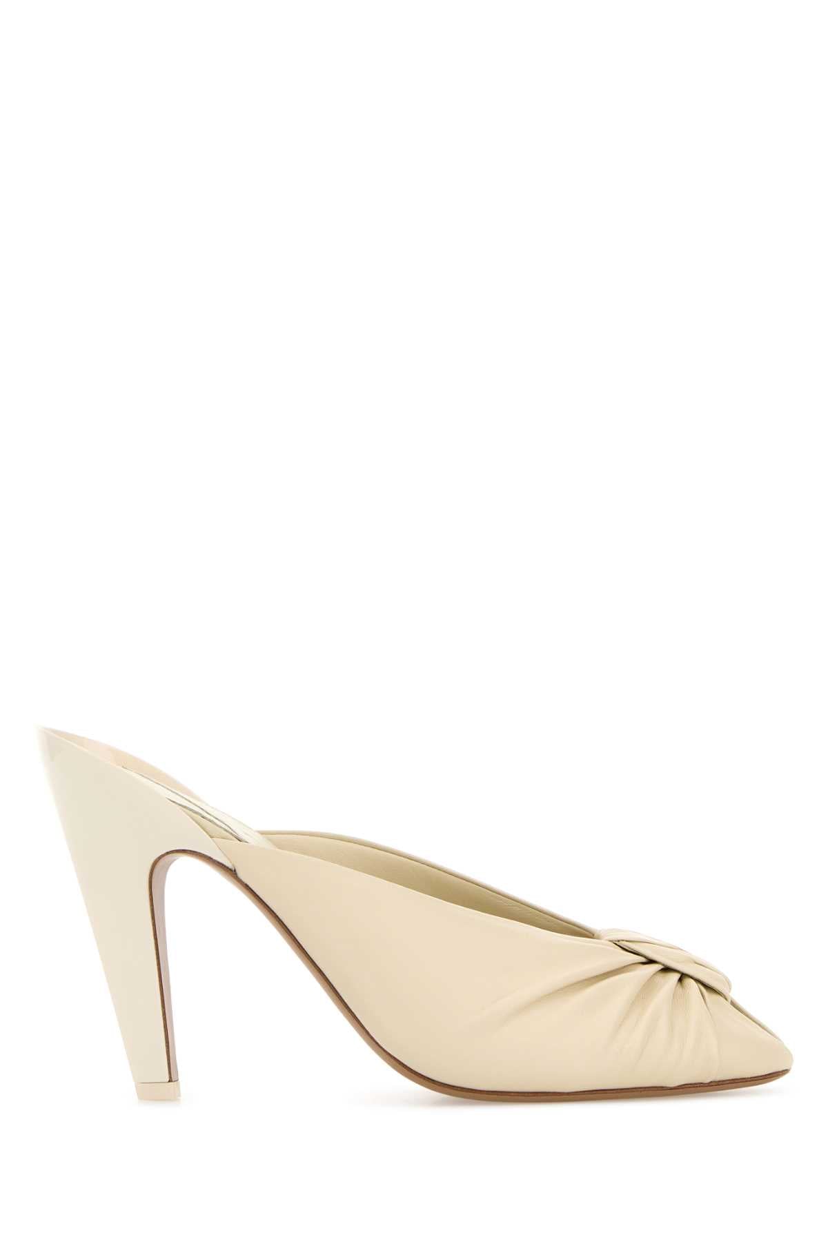 Chloe Women Ivory Leather Suzie Mules CHLOE