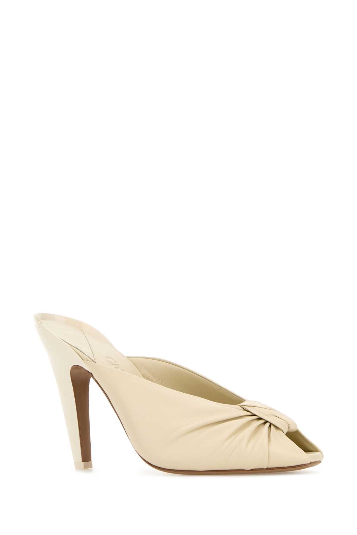 Chloe Women Ivory Leather Suzie Mules CHLOE