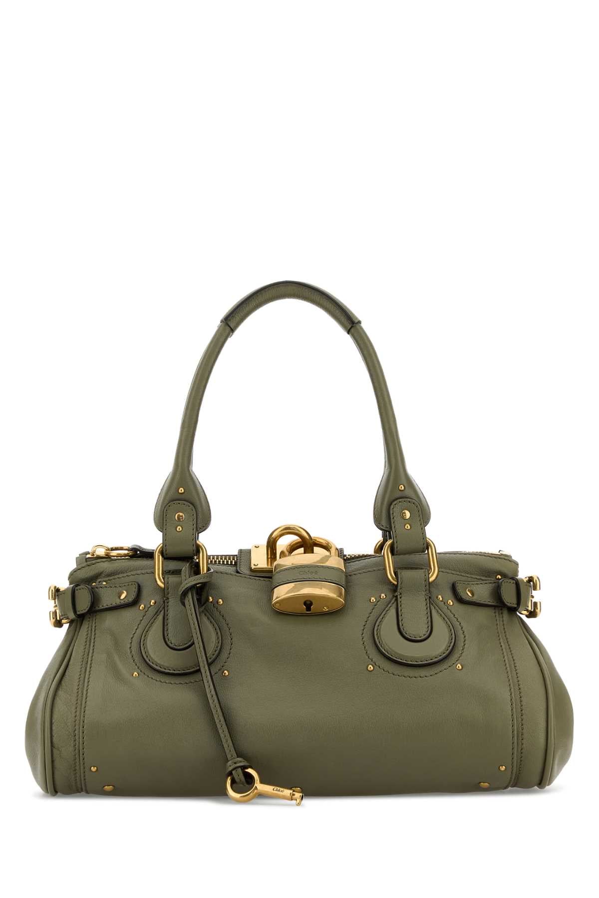 Chloe Women Army Green Leather Paddington Shoulder Bag CHLOE