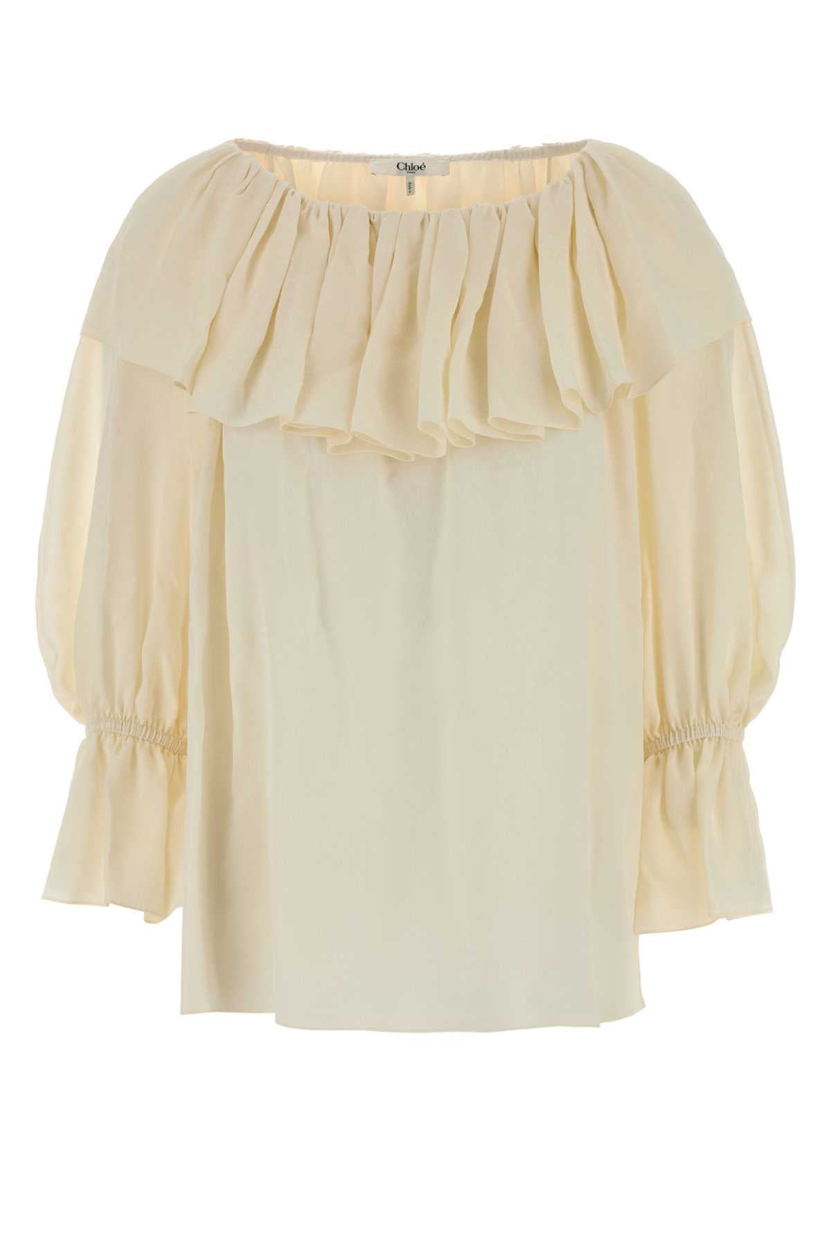 Chloe Women Cream Silk Blouse CHLOE