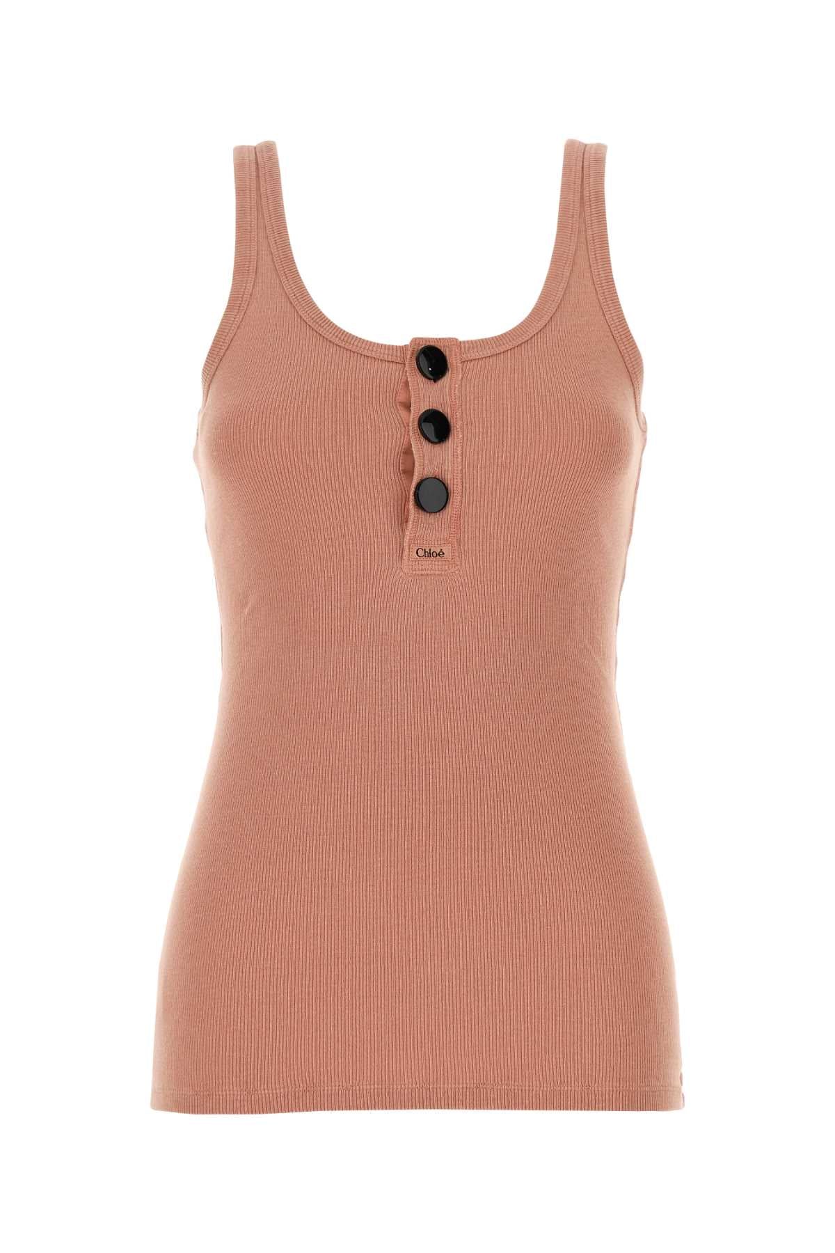 Chloe Women Dark Pink Cotton Tank Top CHLOE