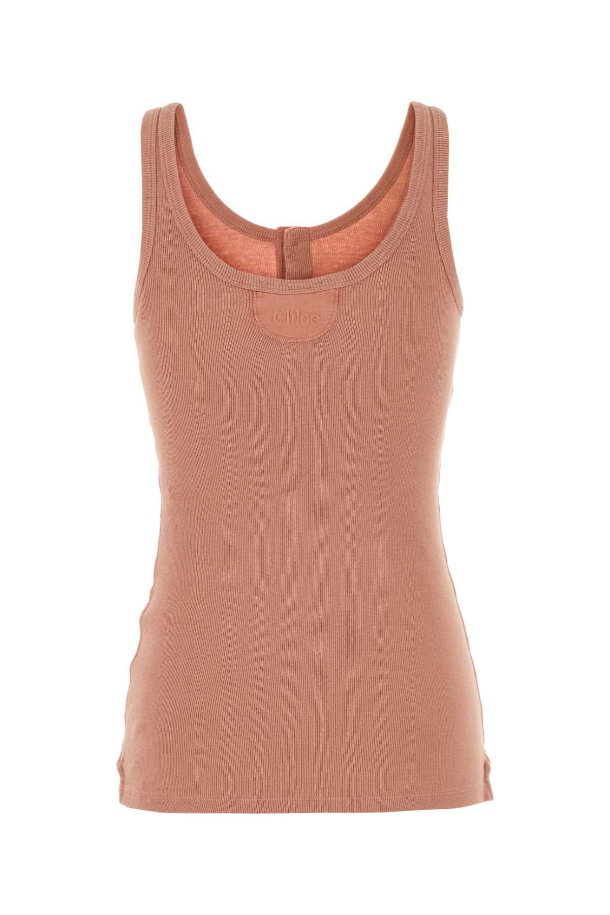 Chloe Women Dark Pink Cotton Tank Top CHLOE