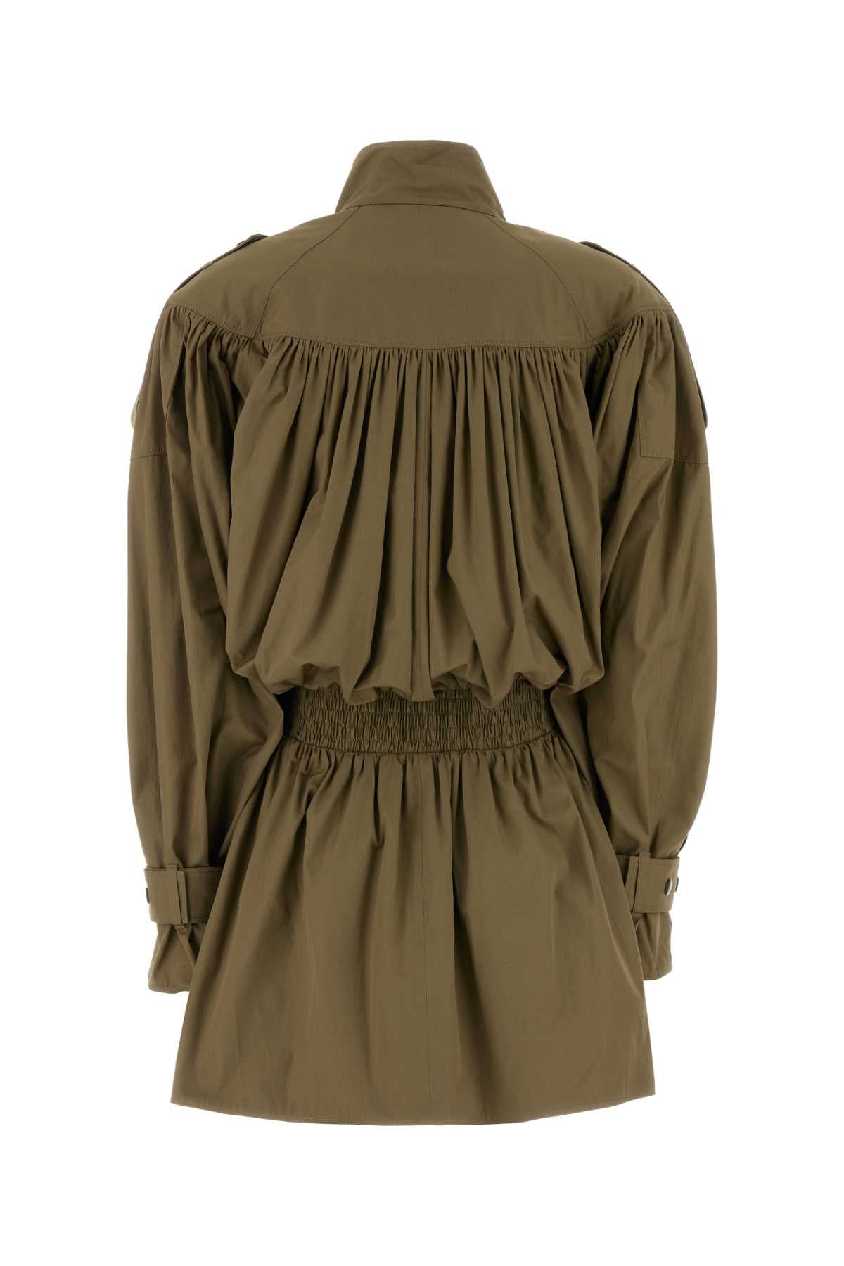 Chloe Women Olive Green Poplin Trench Coat CHLOE