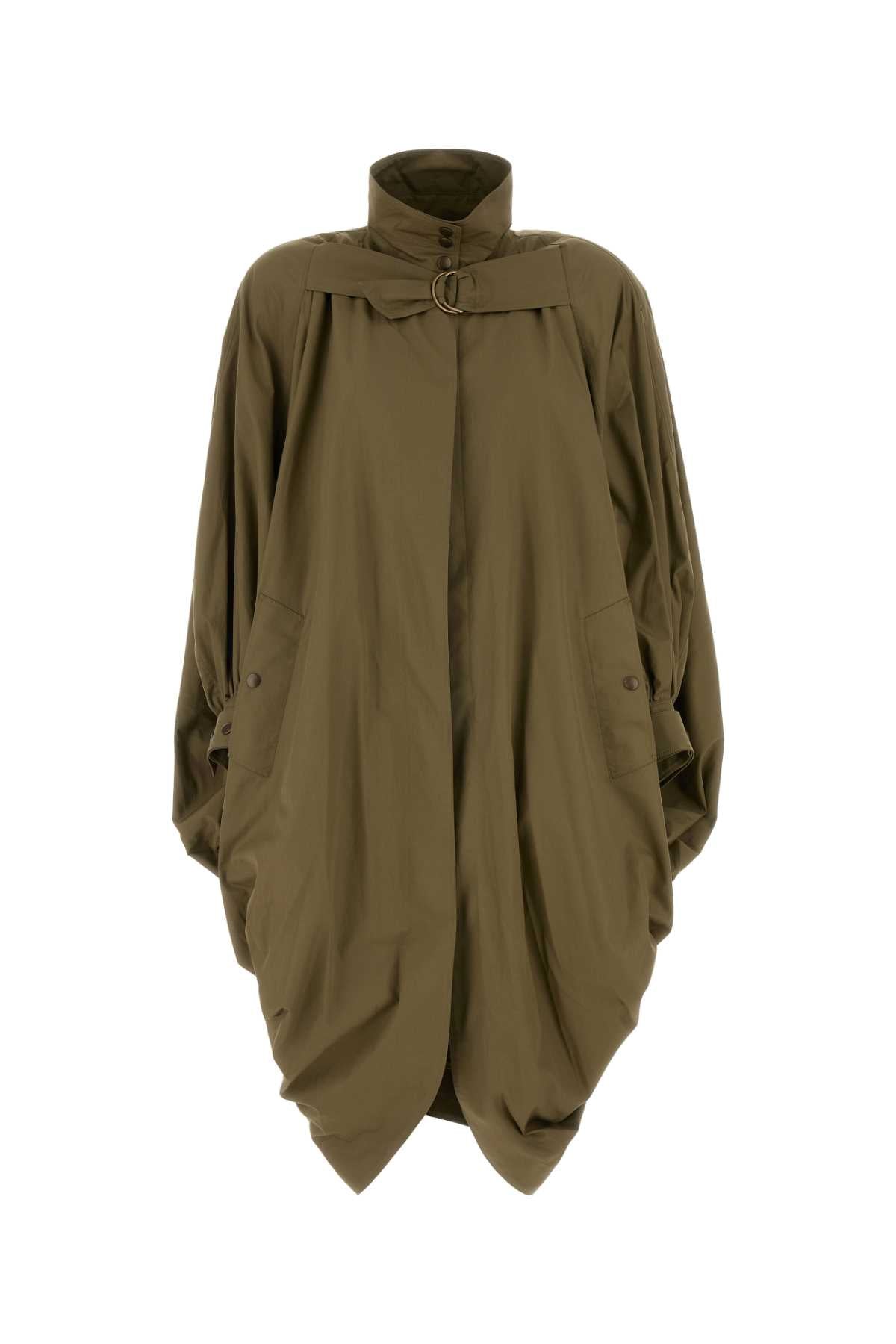 Chloe Women Olive Green Poplin Overcoat CHLOE
