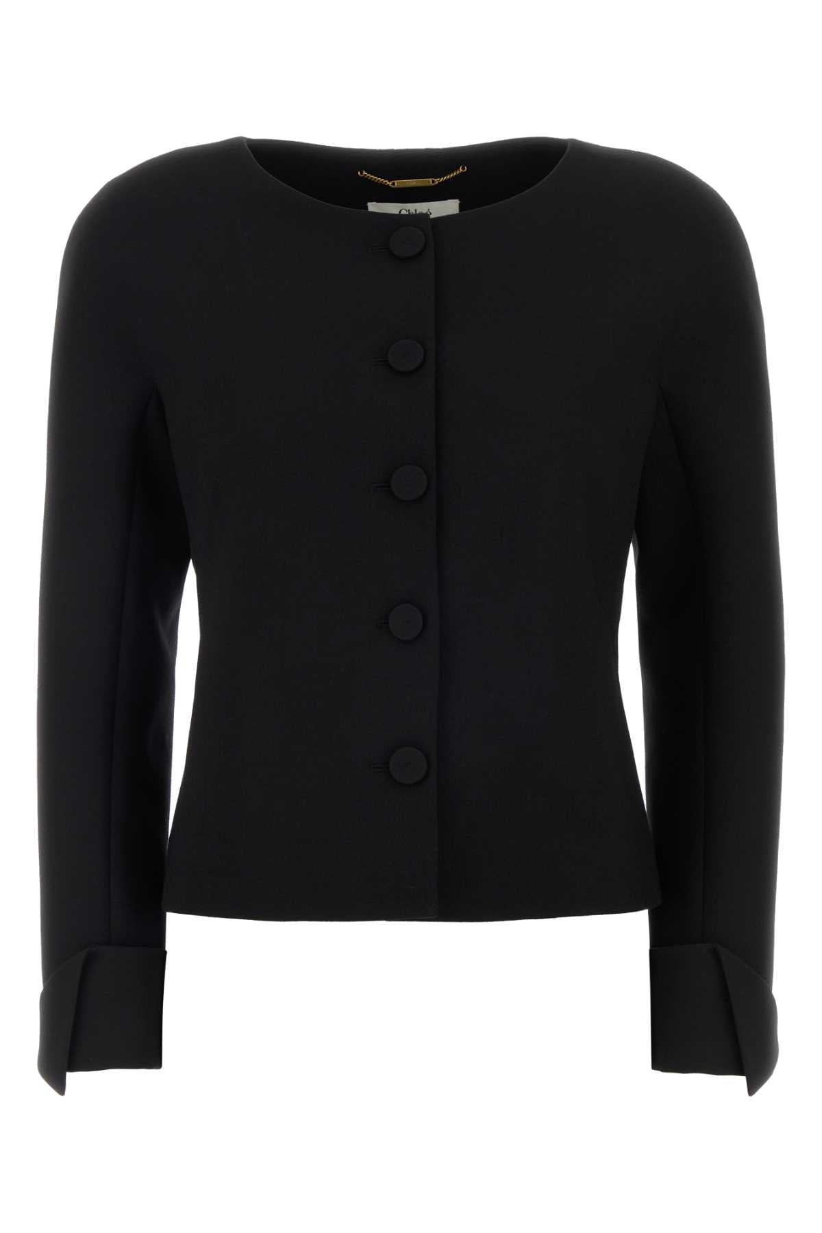 Chloe Women Black Crepe Blazer CHLOE