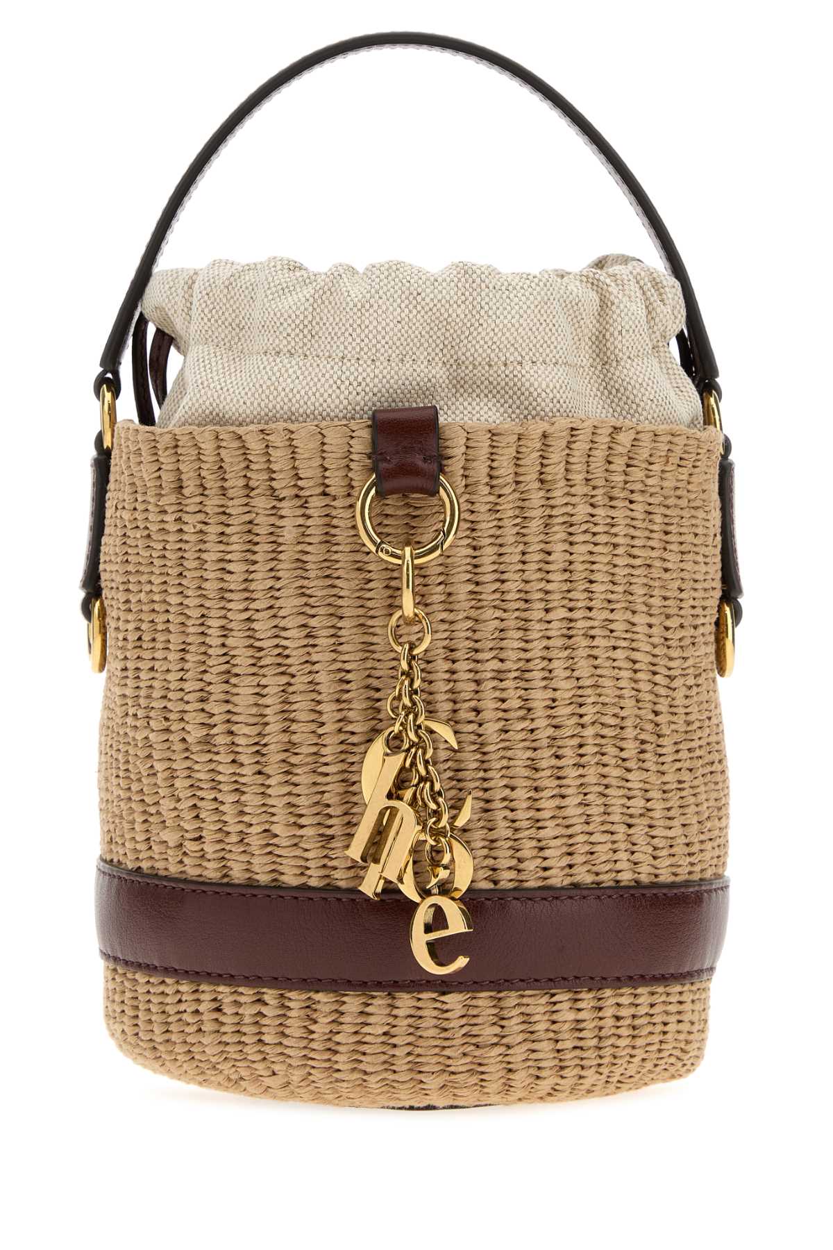 Chloe Women Raffia Chloe Charms Bucket Bag CHLOE
