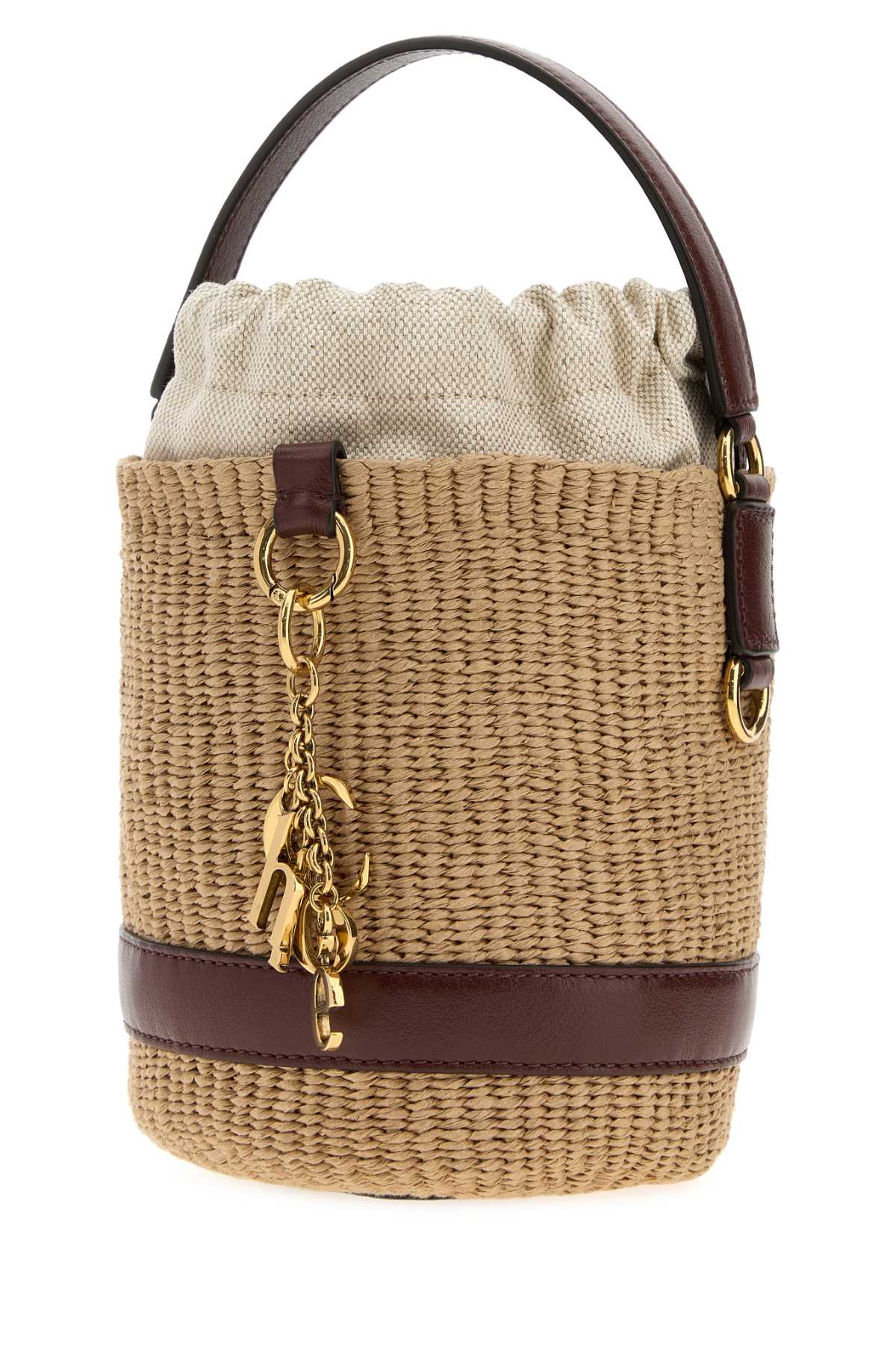 Chloe Women Raffia Chloe Charms Bucket Bag CHLOE