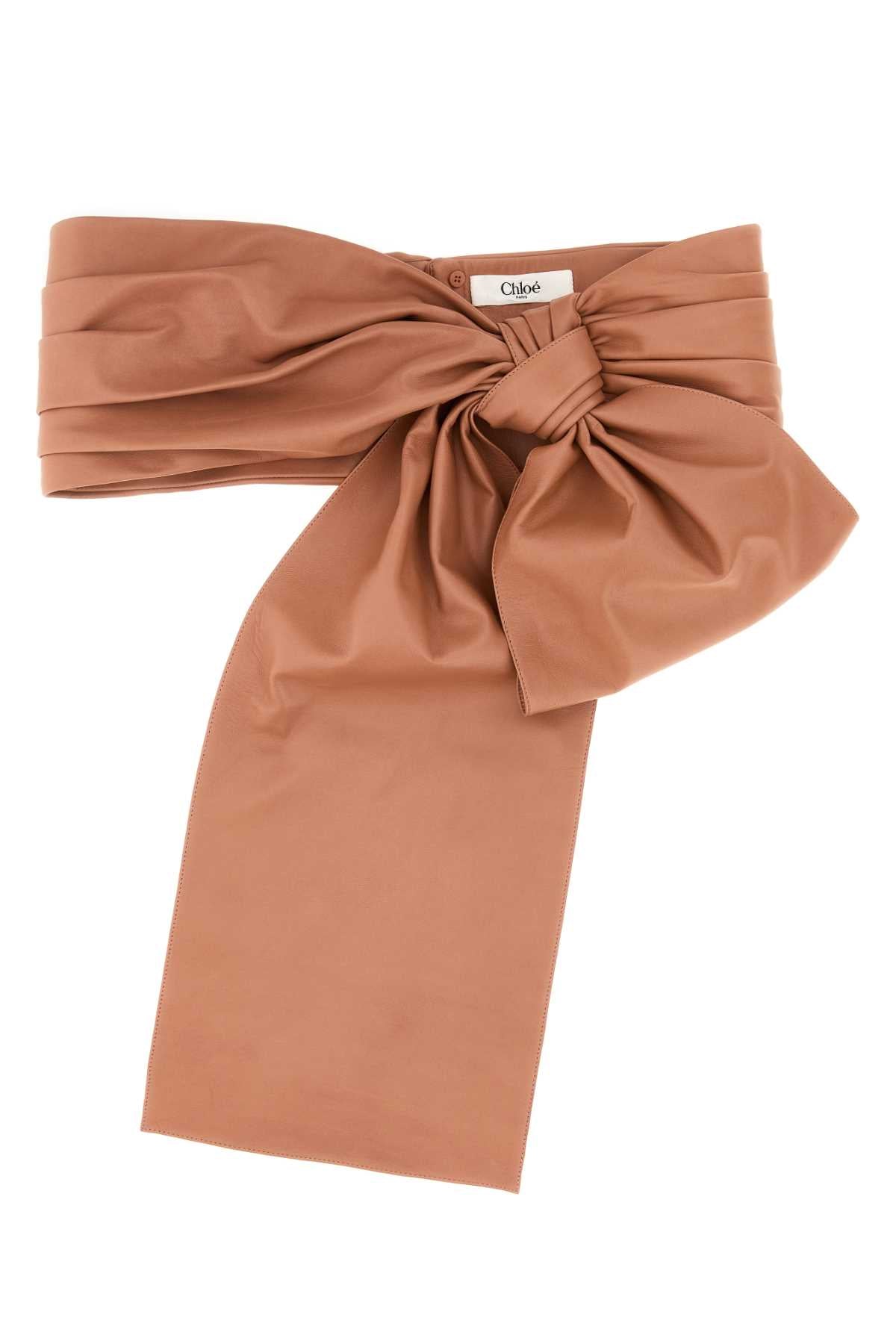 Chloe Women Pink Leather Chloe Bow Belt CHLOE