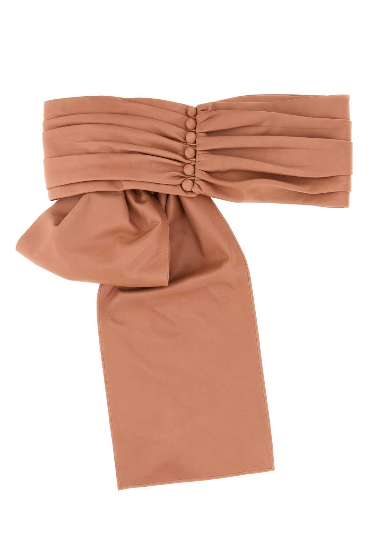 Chloe Women Pink Leather Chloe Bow Belt CHLOE