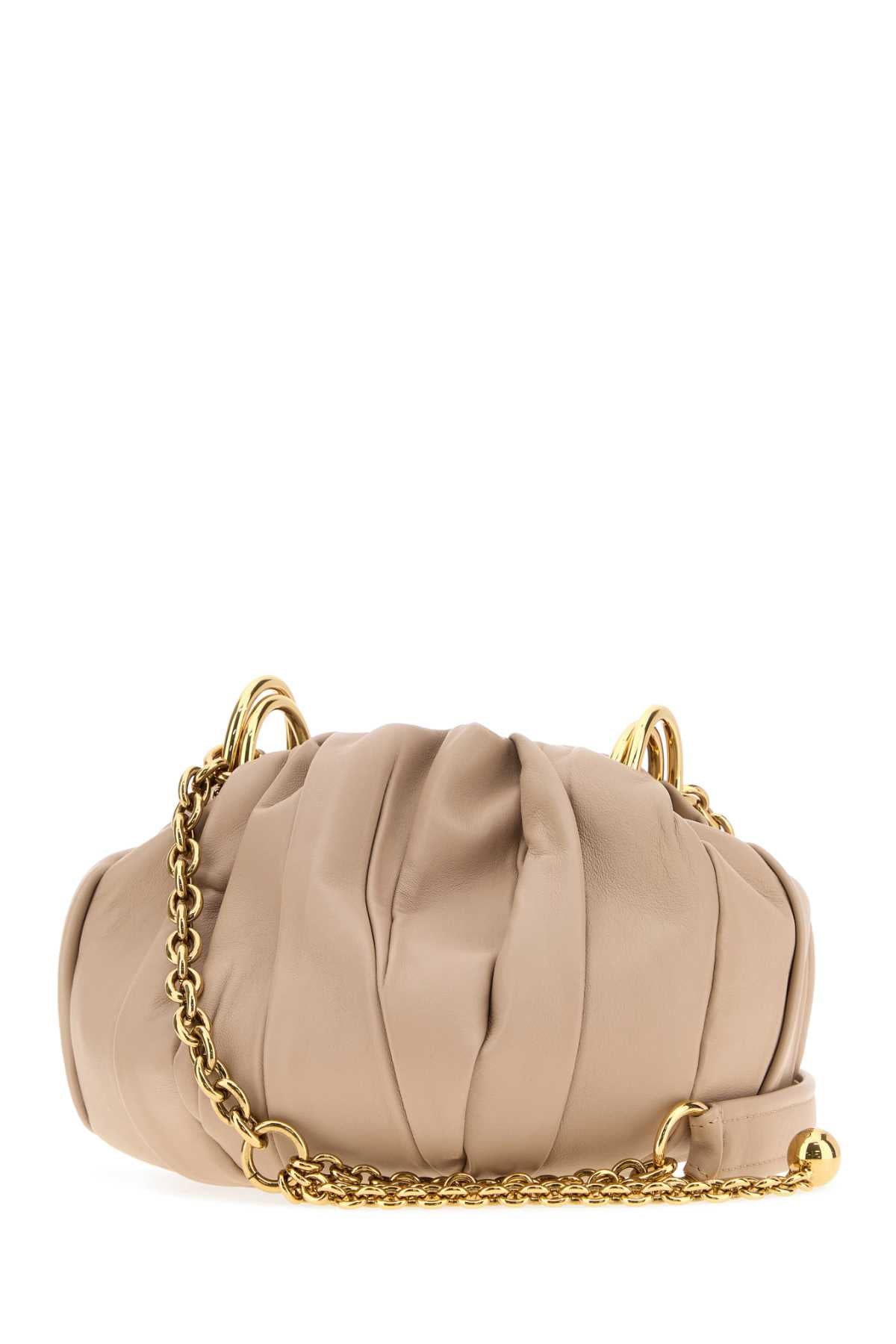 Chloe Women Antiqued Pink Leather Chloe Plisse Bucket Bag CHLOE