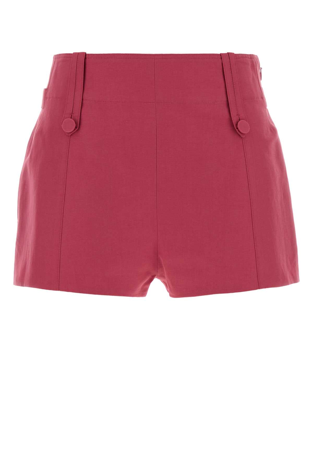 Chloe Women Fuchsia Linen Blend Shorts CHLOE